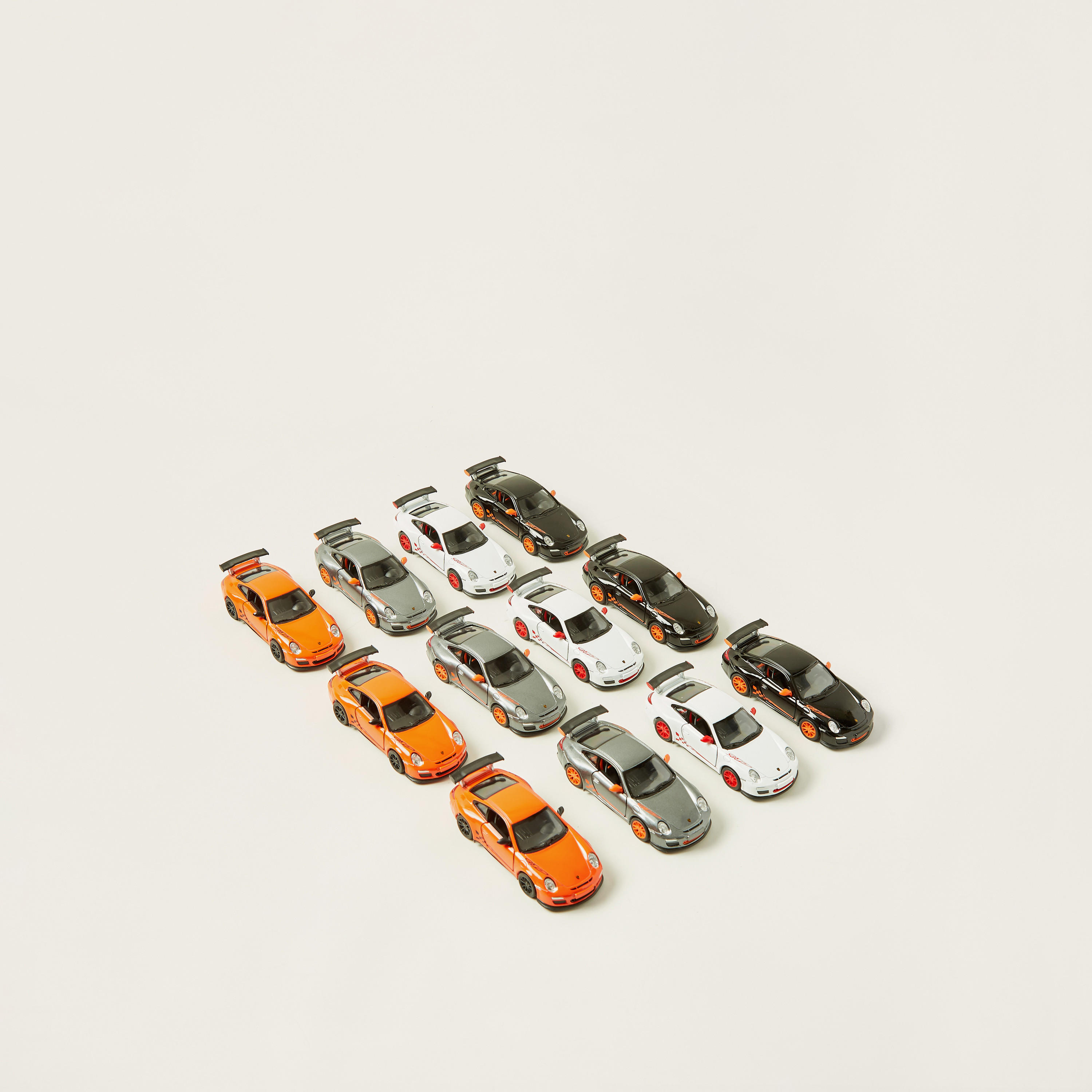 Kinsmart 1:36 2010 Porsche 911 GT3 RS Diecast Model Car - Orange Pull Action Toy