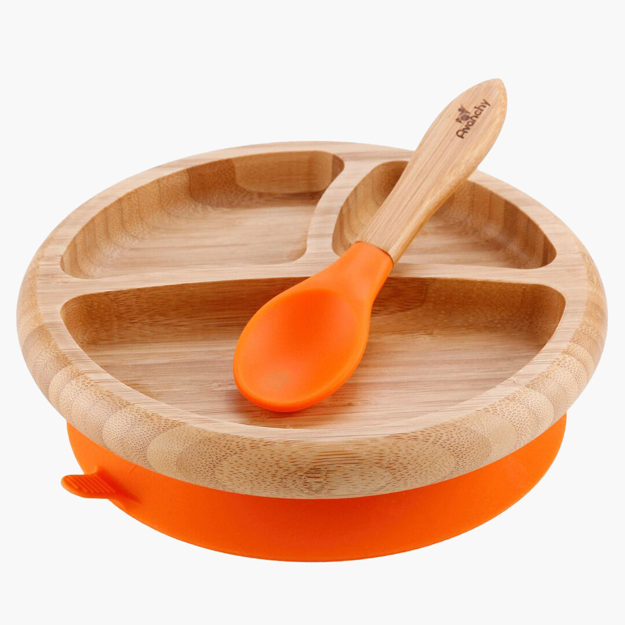 Buy Avanchy Bamboo Suction Plate and Spoon Online Babyshop UAE