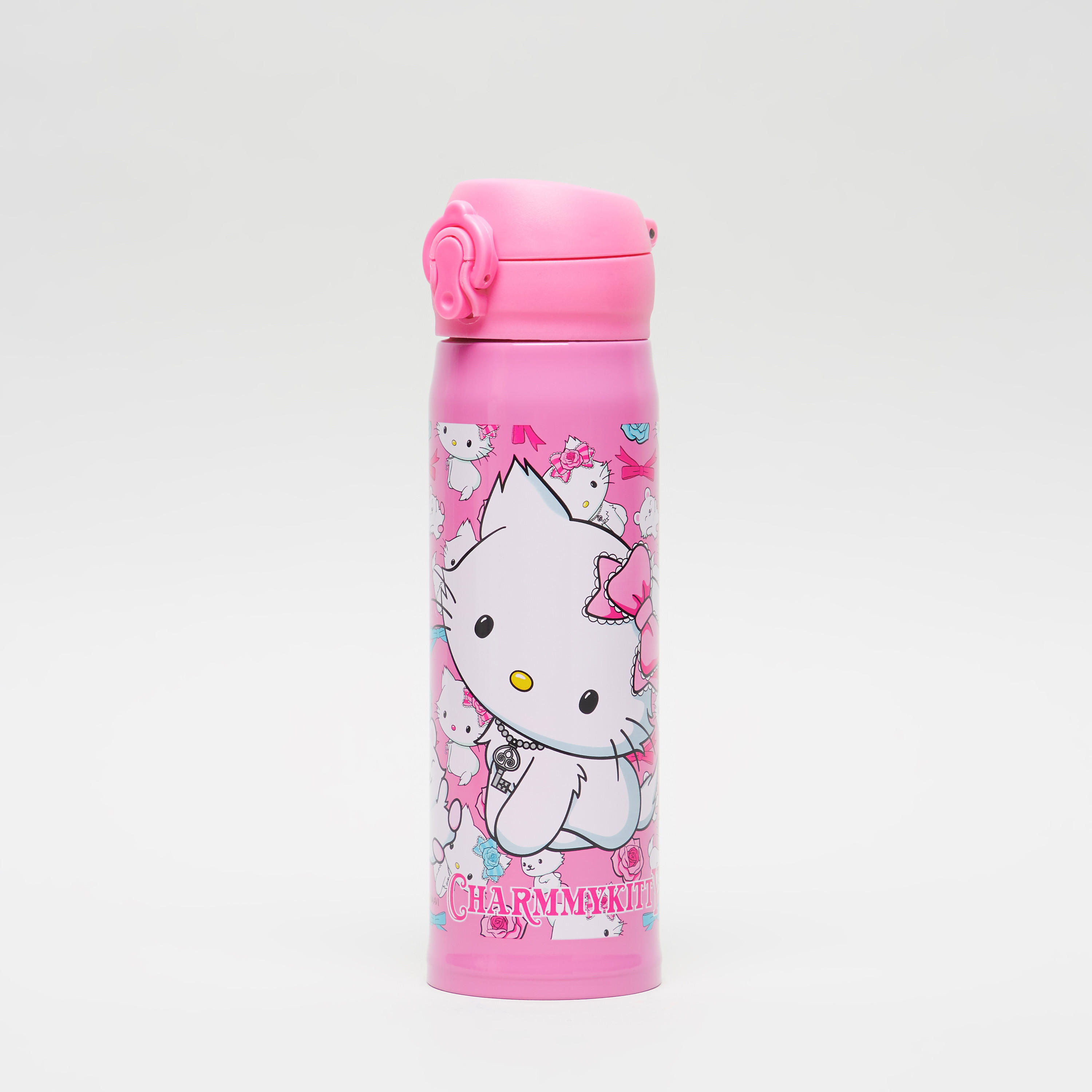 Buy Charmmy Kitty Print Water Bottle with Flip Cap Online