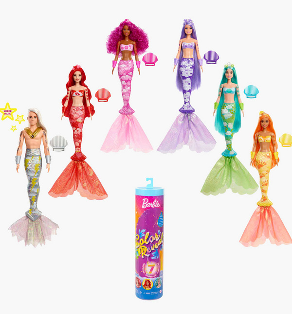 Buy Barbie Color Reveal Assorted Rainbow Mermaid Doll Set