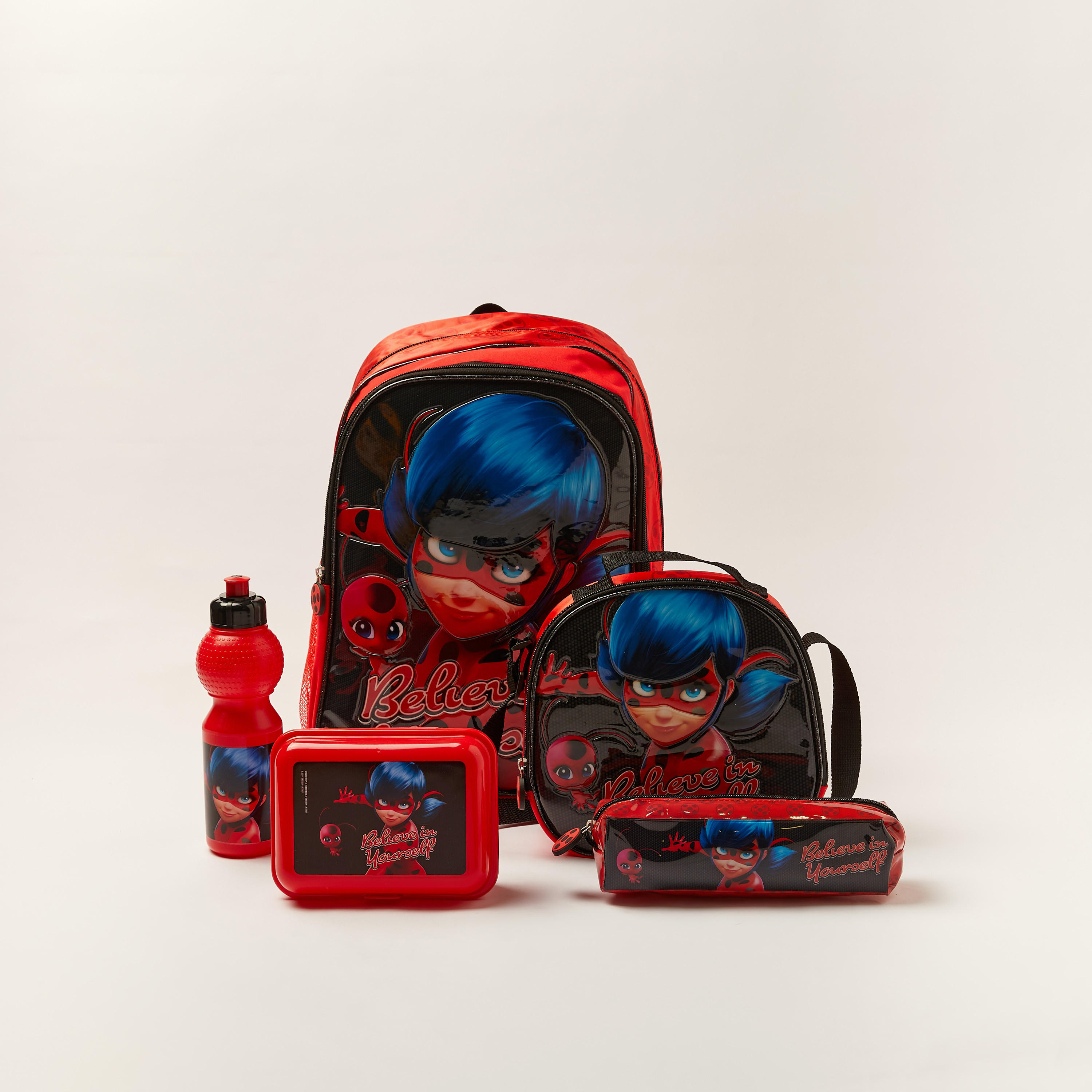 Buy Simba Miraculous Ladybug Print 5-Piece Backpack Set Online