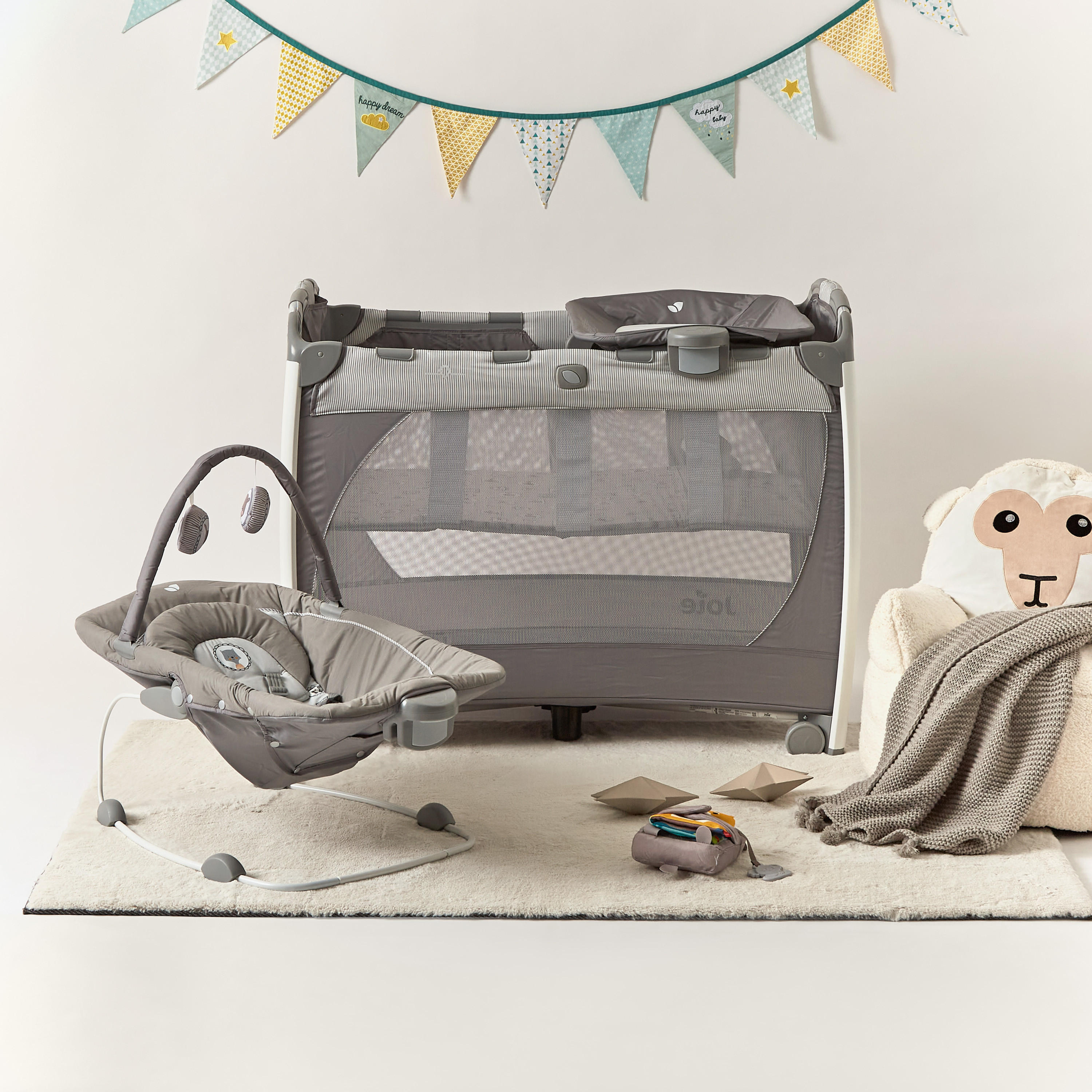 Buy Joie Excursion Change and Bounce Grey 3-piece playard Travel