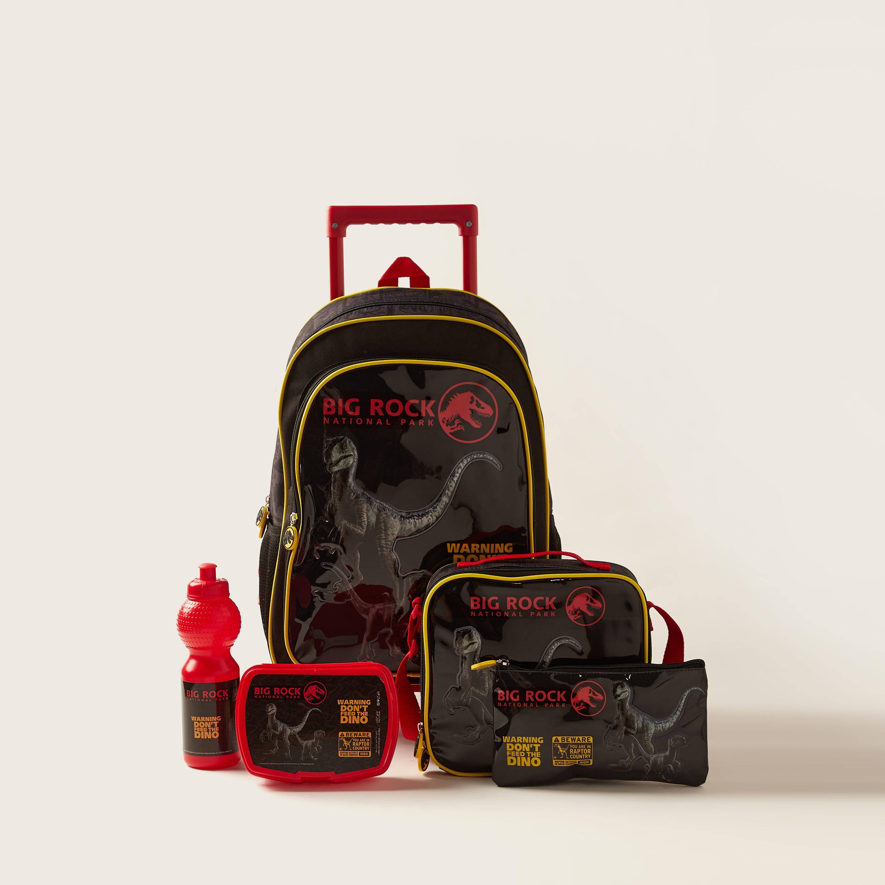 Buy Jurassic World 5-Piece Printed Trolley Backpack Set Online