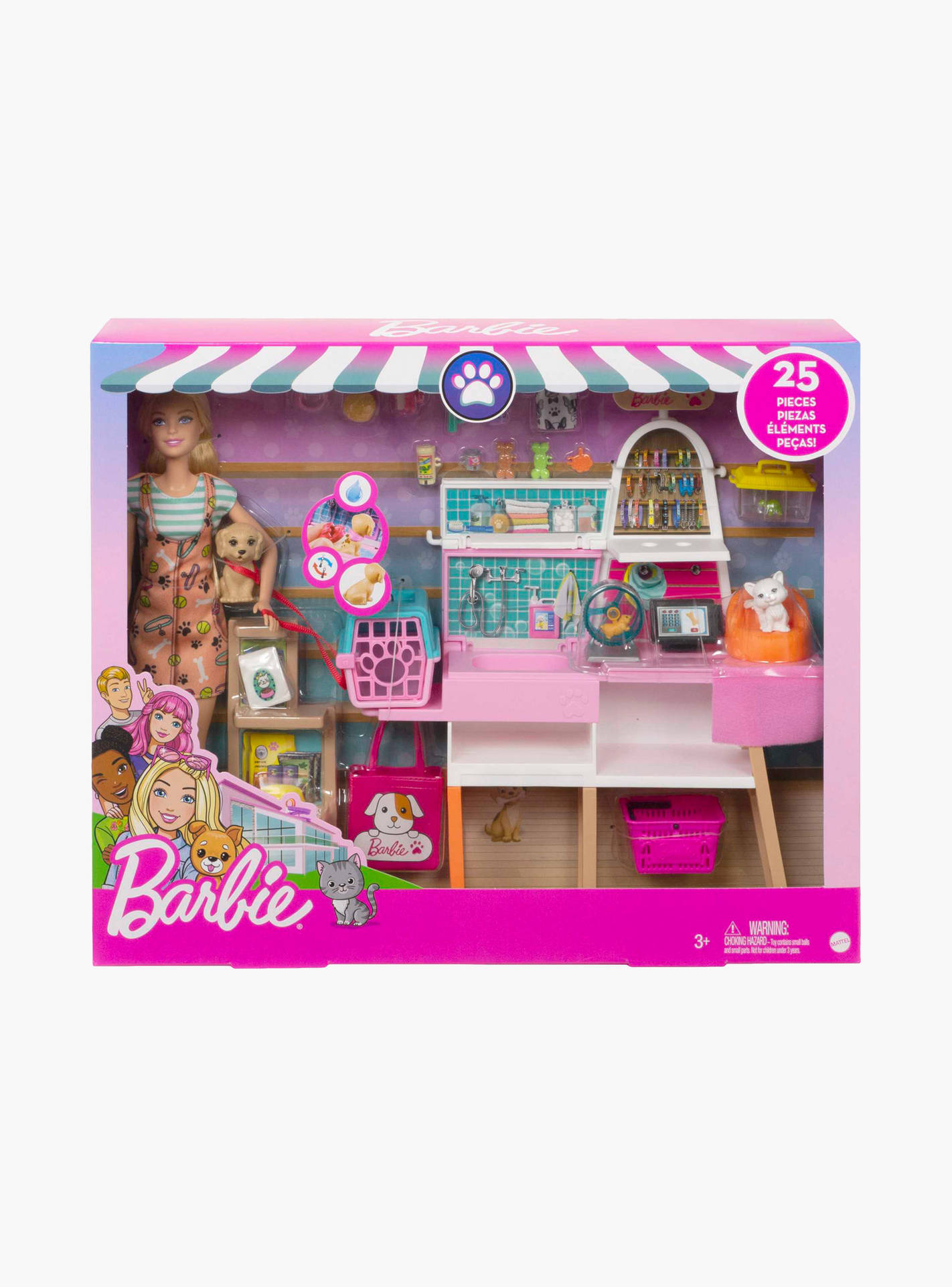 Barbie Doll and 4 Pet Boutique Playset with Color-Change Grooming Feature, Great for 3 to 7 Years-toys-dollsandplaysets-dollplaysets-image-6