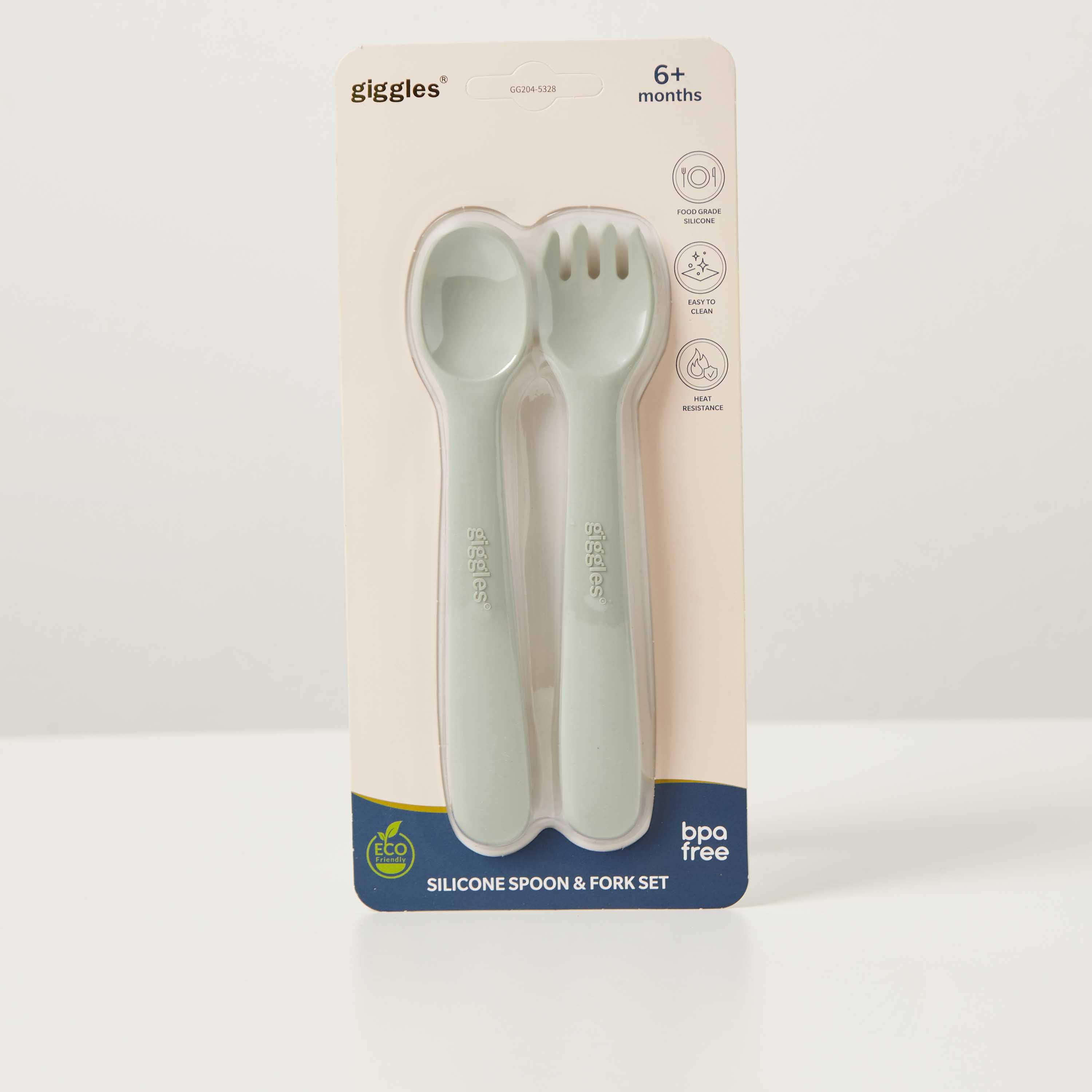 مجموعة ملعقة وشوكة سيليكون من جيجلز-baby-feeding-mealtimeessentials-image-1