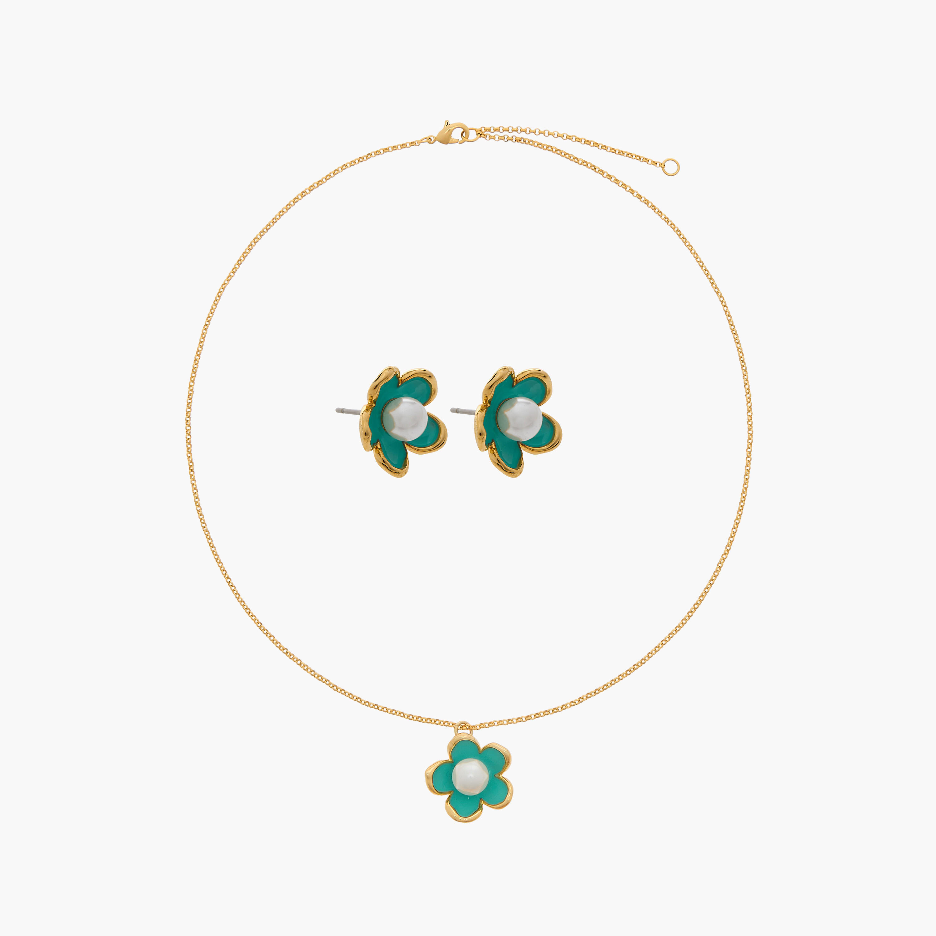 Charmz Flower Pendant Necklace and Earrings Set-girls-accessories-jewellery-image-1