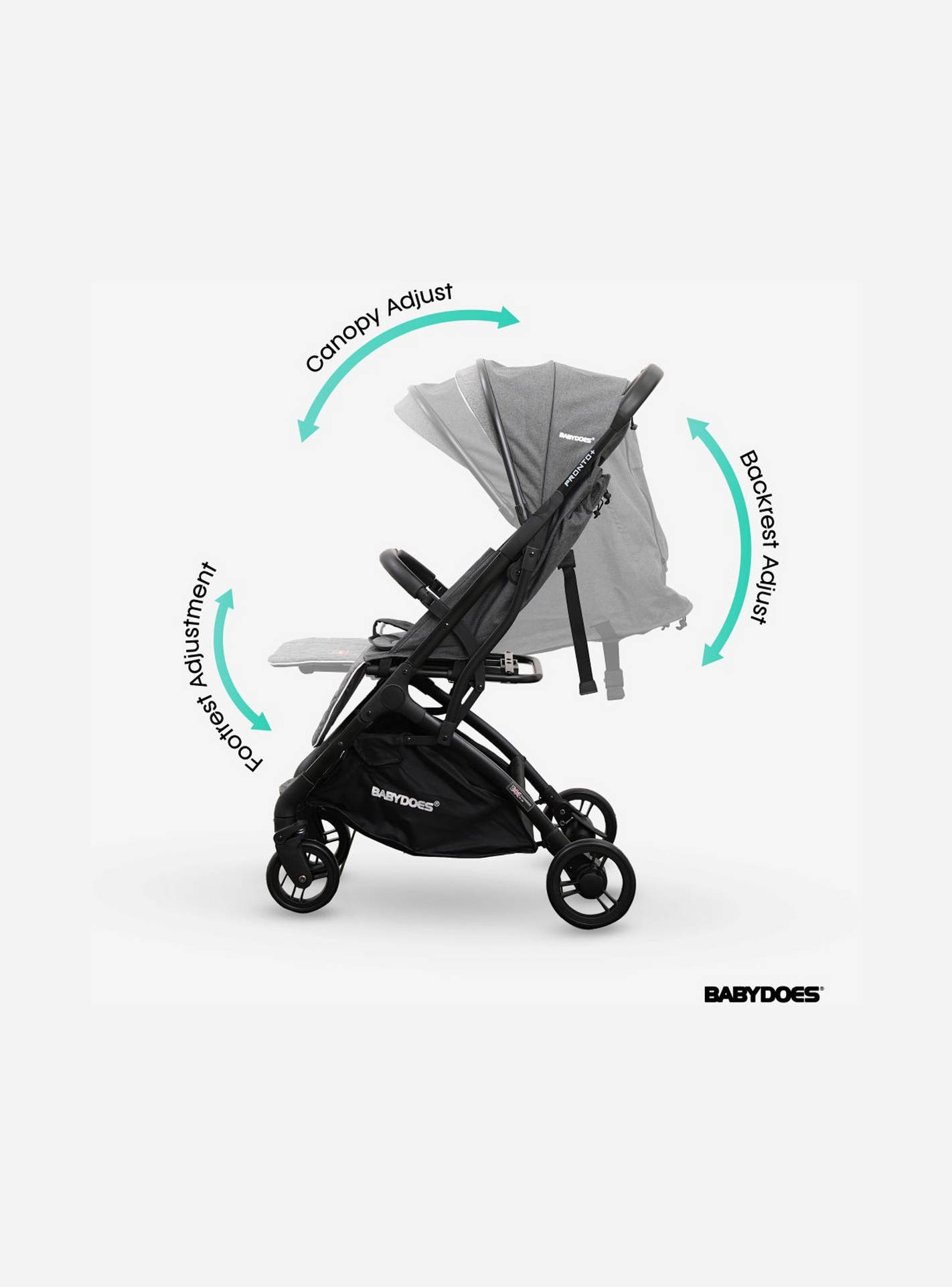 Babydoes Pronto+ Foldable Stroller with One-Click Brake System & Wide Canopy - 0-4 Years-baby-gear-strollersandprams-strollers-image-4