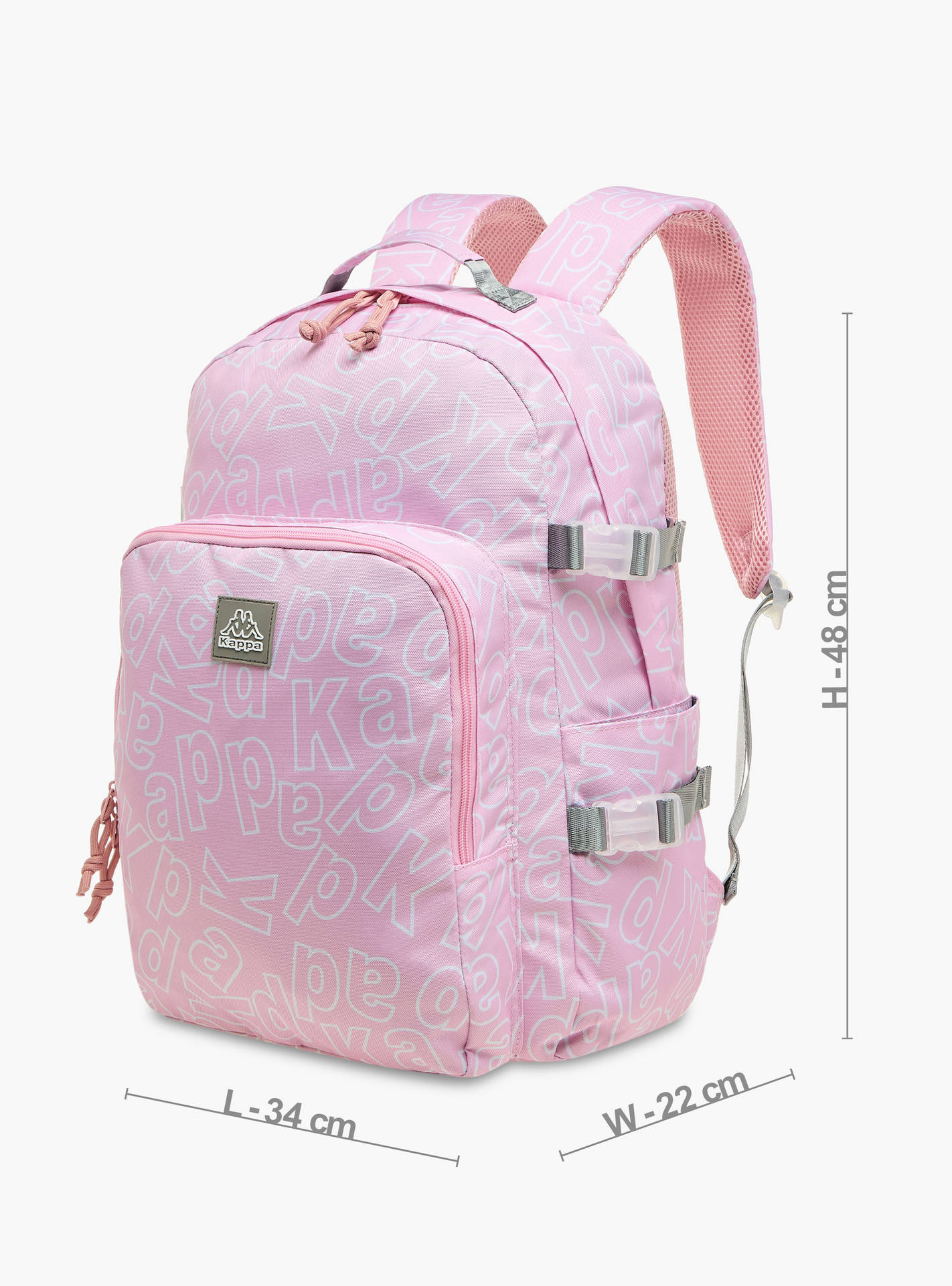 Kappa Logo Print School Backpack with Adjustable Straps and Zip Closure - 22x34x48 cm-school-bagsandbackpacks-backpacks-image-2