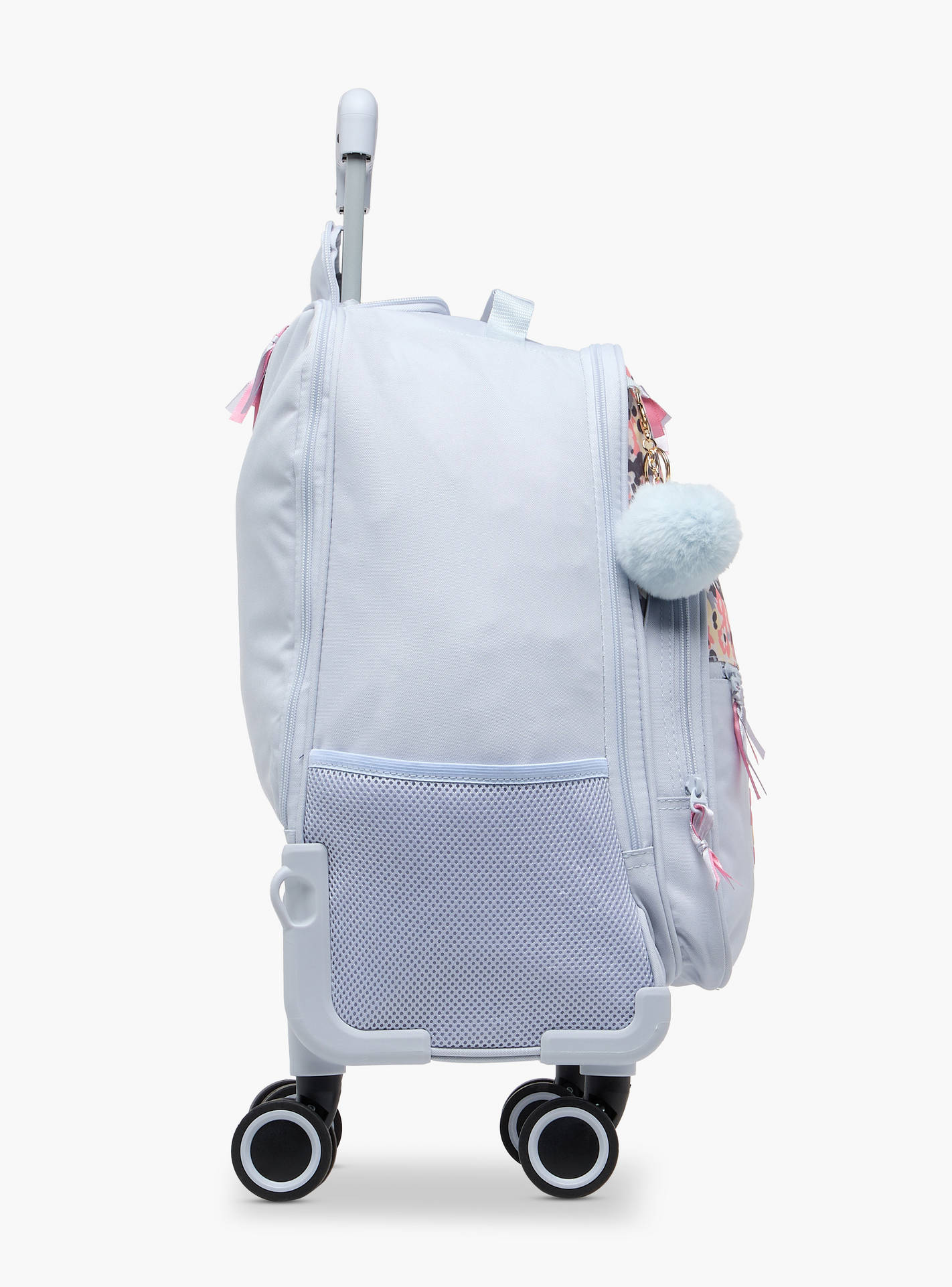Juniors Cat Print Trolley Backpack with Retractable Handle and Zip Closure - 18 Inches-school-bagsandbackpacks-trolleybags-image-3