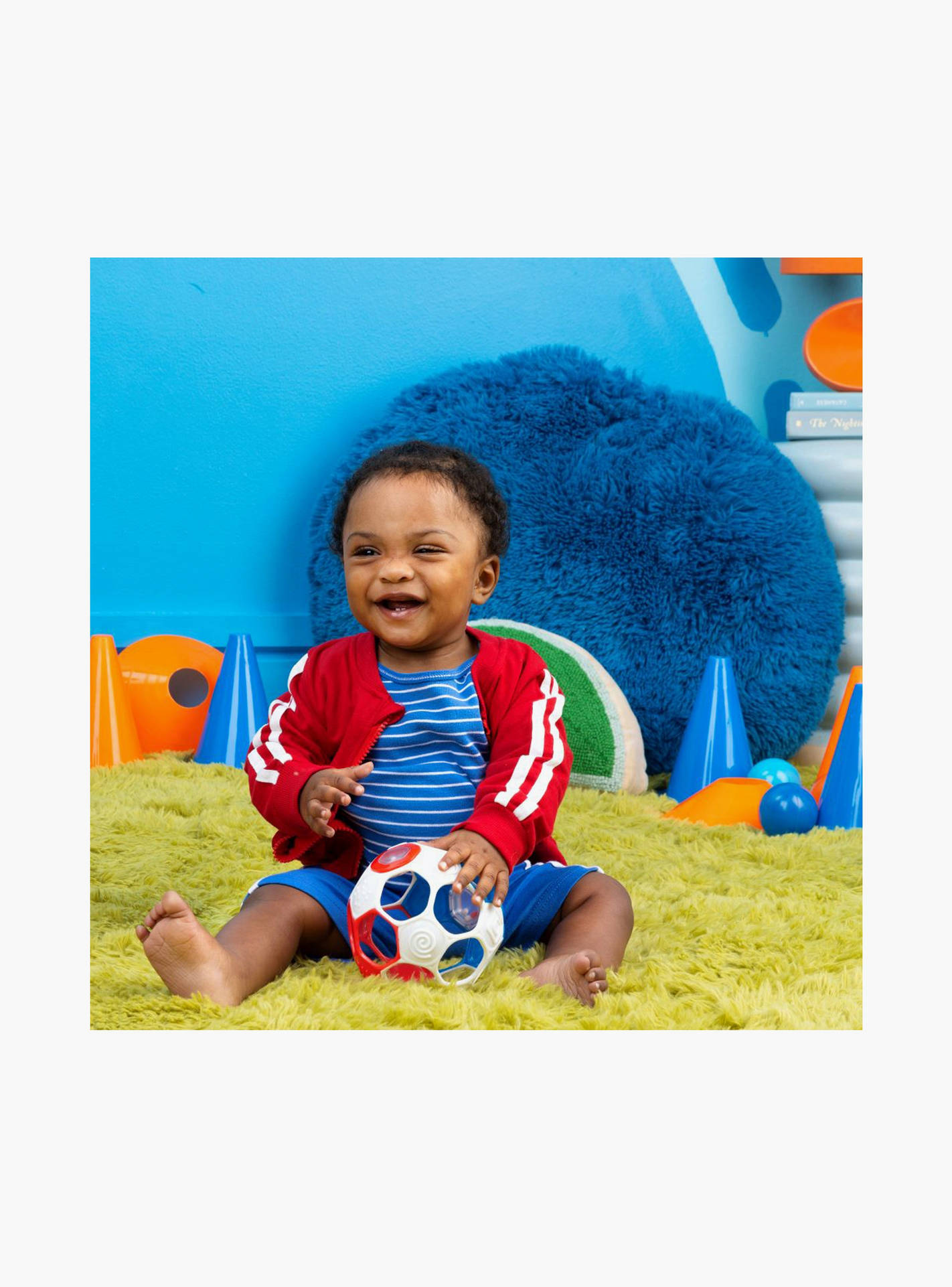 Bright Starts Oball Grippin' Goals Rattle Soccer Ball Easy-Grasp Toy - Multicolour - Newborn+-toys-babyandtoddlertoys-rattlesandteethers-image-2