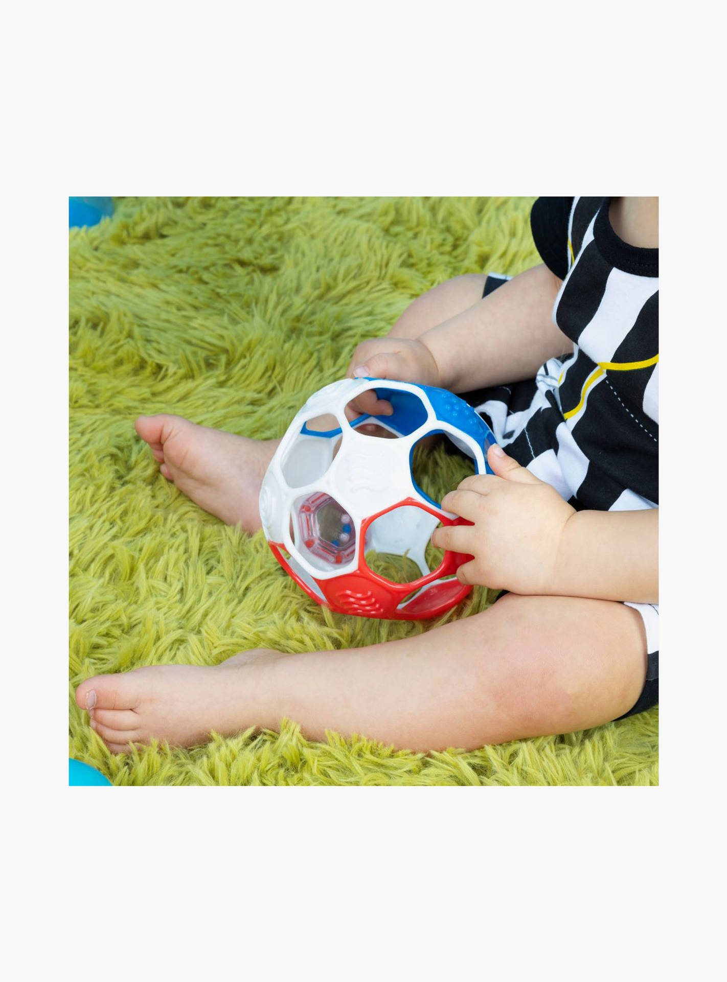 Bright Starts Oball Grippin' Goals Rattle Soccer Ball Easy-Grasp Toy - Multicolour - Newborn+-toys-babyandtoddlertoys-rattlesandteethers-image-3