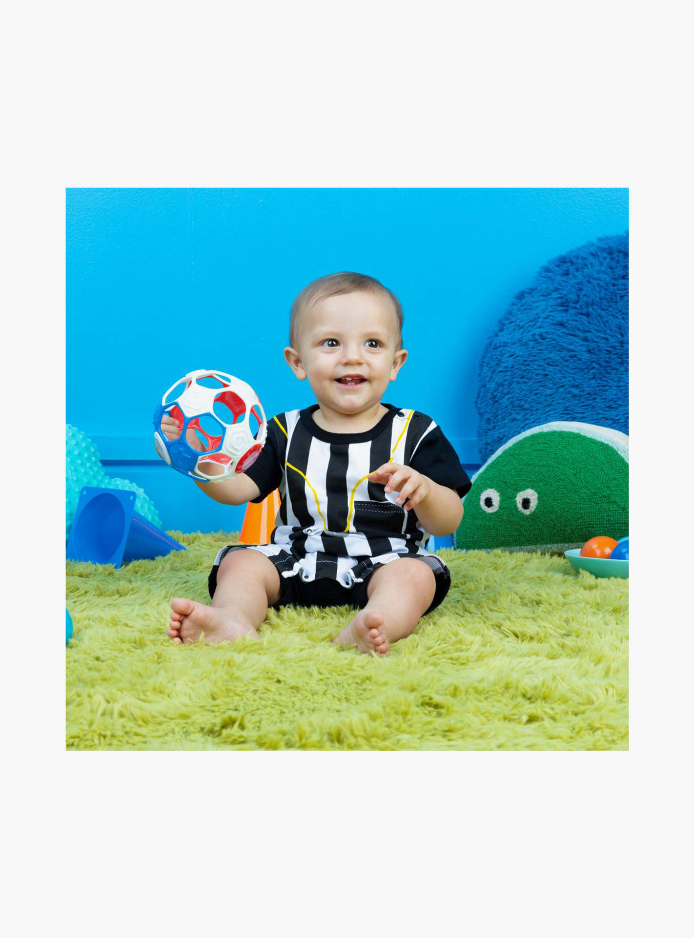Bright Starts Oball Grippin' Goals Rattle Soccer Ball Easy-Grasp Toy - Multicolour - Newborn+-toys-babyandtoddlertoys-rattlesandteethers-image-4