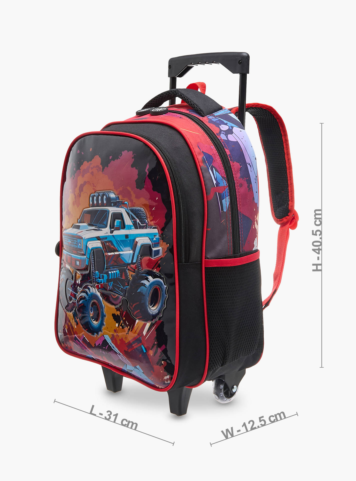 Juniors Vehicles 3-Piece School Trolley Bag Set for Boys 5-8 Years with Lunch Bag and Pencil Pouch -school-bagsandbackpacks-trolleybags-image-5