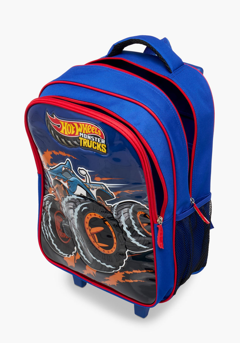 طقم شنطة ظهر ترولي 5 قطع بطبعات شاحنات وحش هوت ويلز - 16 بوصة-school-bagsandbackpacks-trolleybags-image-17