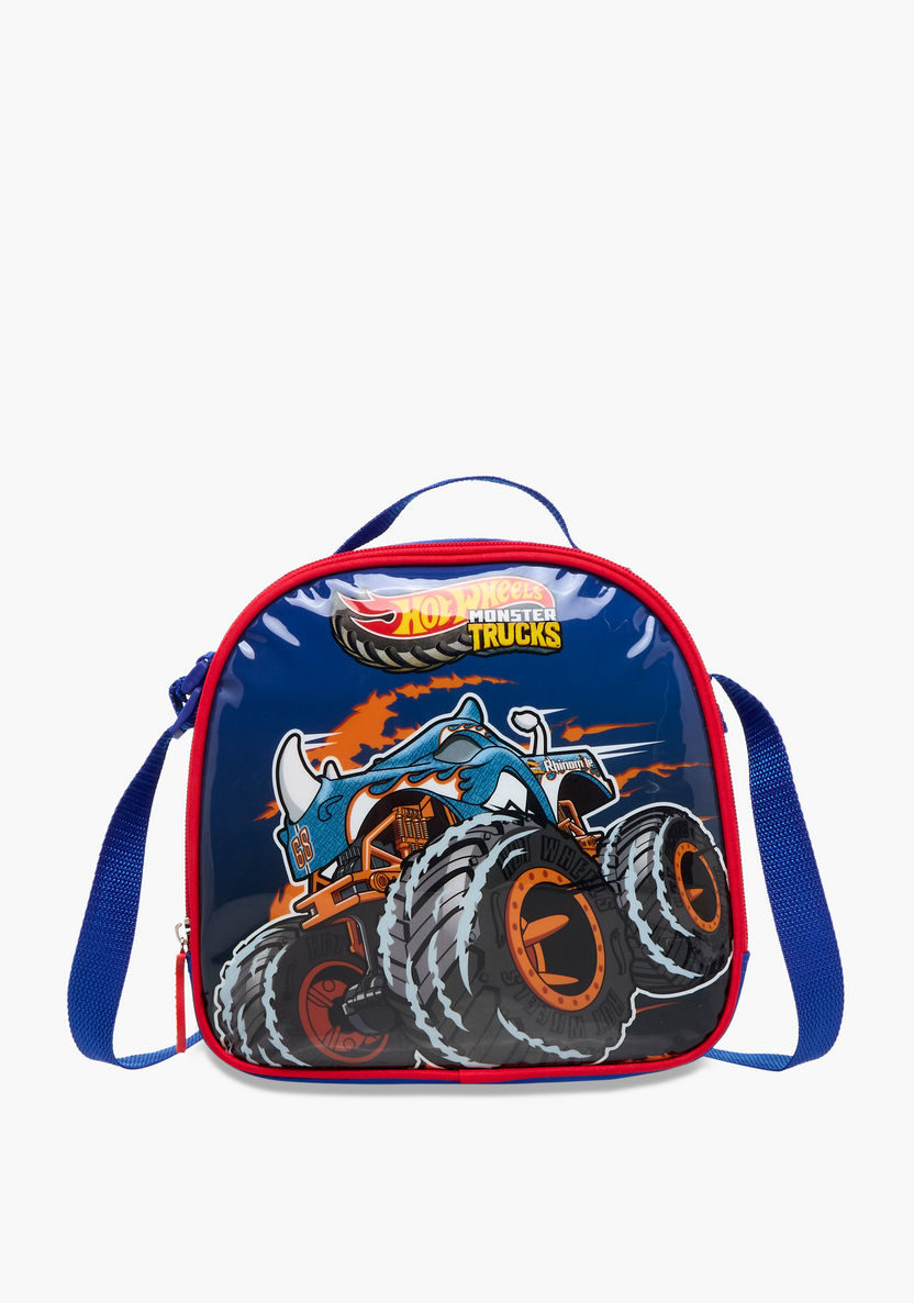 طقم شنطة ظهر ترولي 5 قطع بطبعات شاحنات وحش هوت ويلز - 16 بوصة-school-bagsandbackpacks-trolleybags-image-19