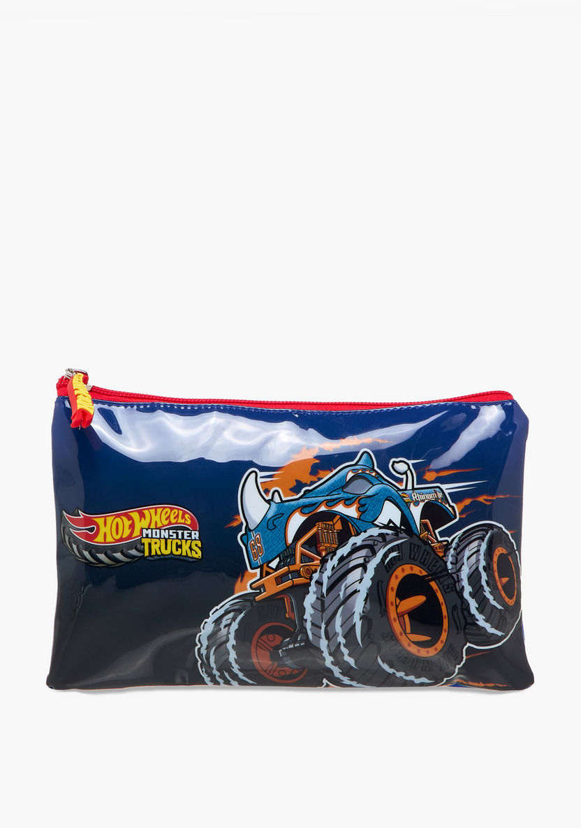 طقم شنطة ظهر ترولي 5 قطع بطبعات شاحنات وحش هوت ويلز - 16 بوصة-school-bagsandbackpacks-trolleybags-image-22