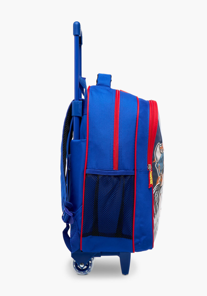 طقم شنطة ظهر ترولي 5 قطع بطبعات شاحنات وحش هوت ويلز - 16 بوصة-school-bagsandbackpacks-trolleybags-image-6