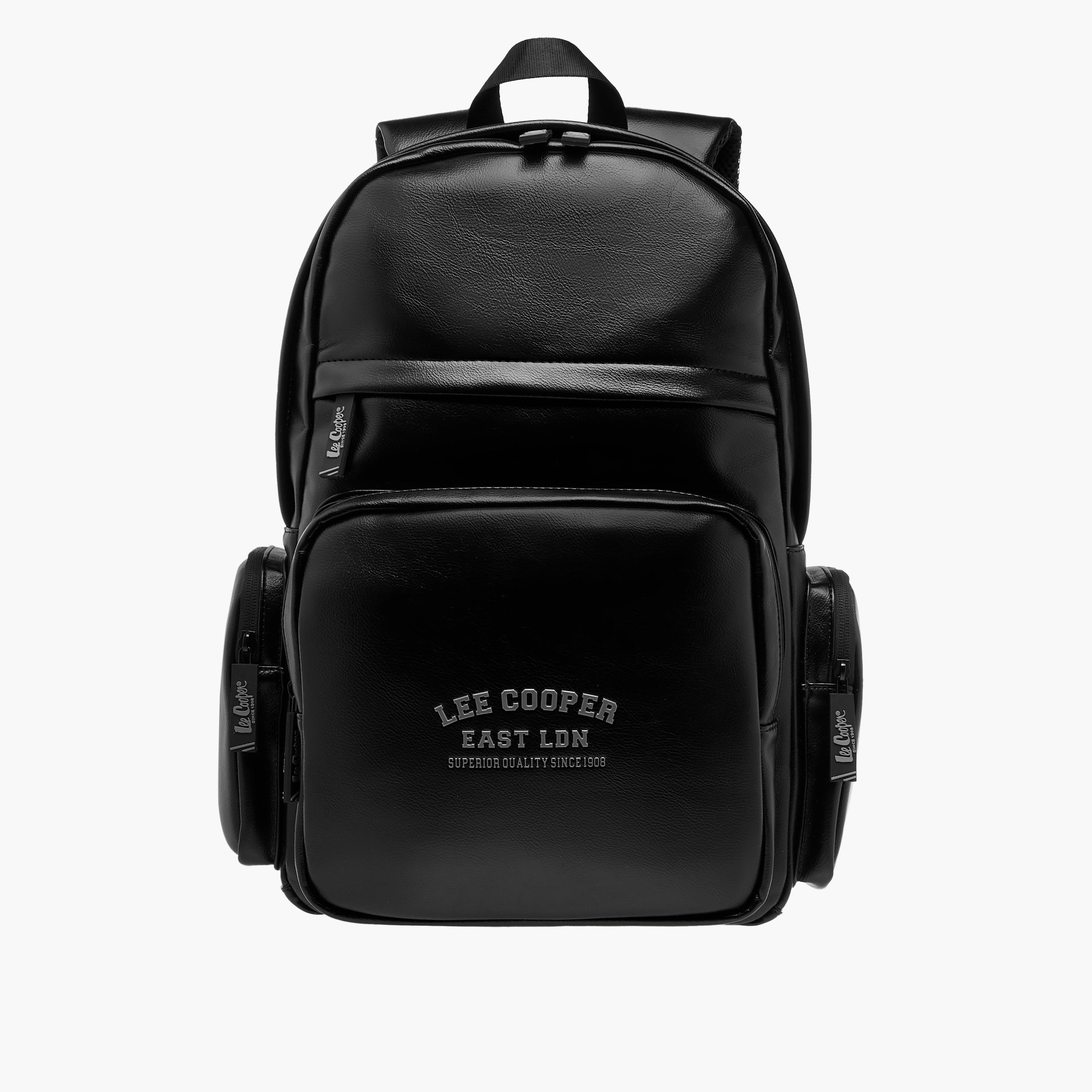 شنطة ظهر بزينة شعار وحمالات قابلة للتعديل وسحاب إغلاق من لي كوبر - 32x45 سم-men-bags-image-1