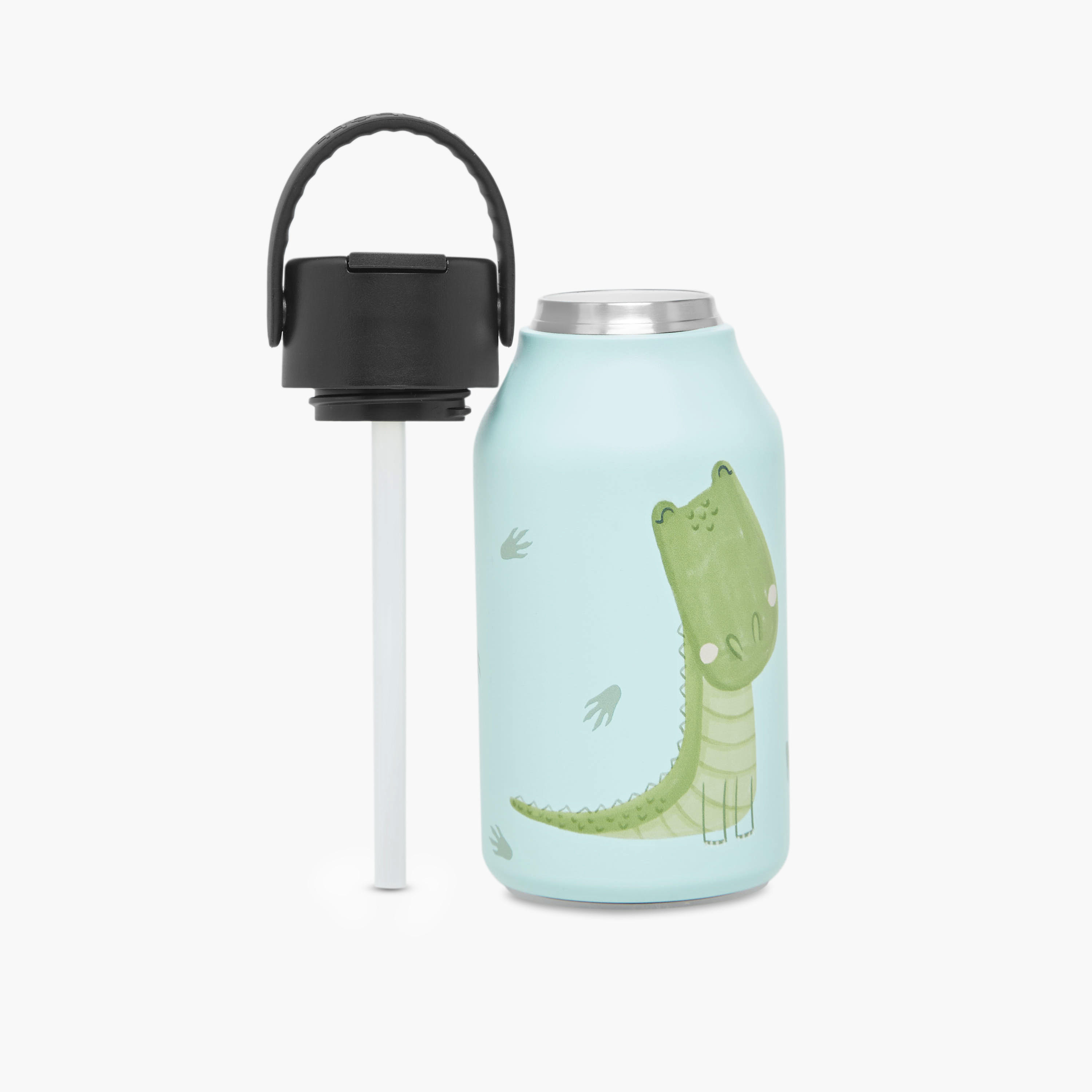 قارورة مياه سيبر ستانلس ستيل بطبعات تمساح مع فرشاة تنظيف من كامبراس - 350 مل-baby-feeding-mealtimeessentials-image-2