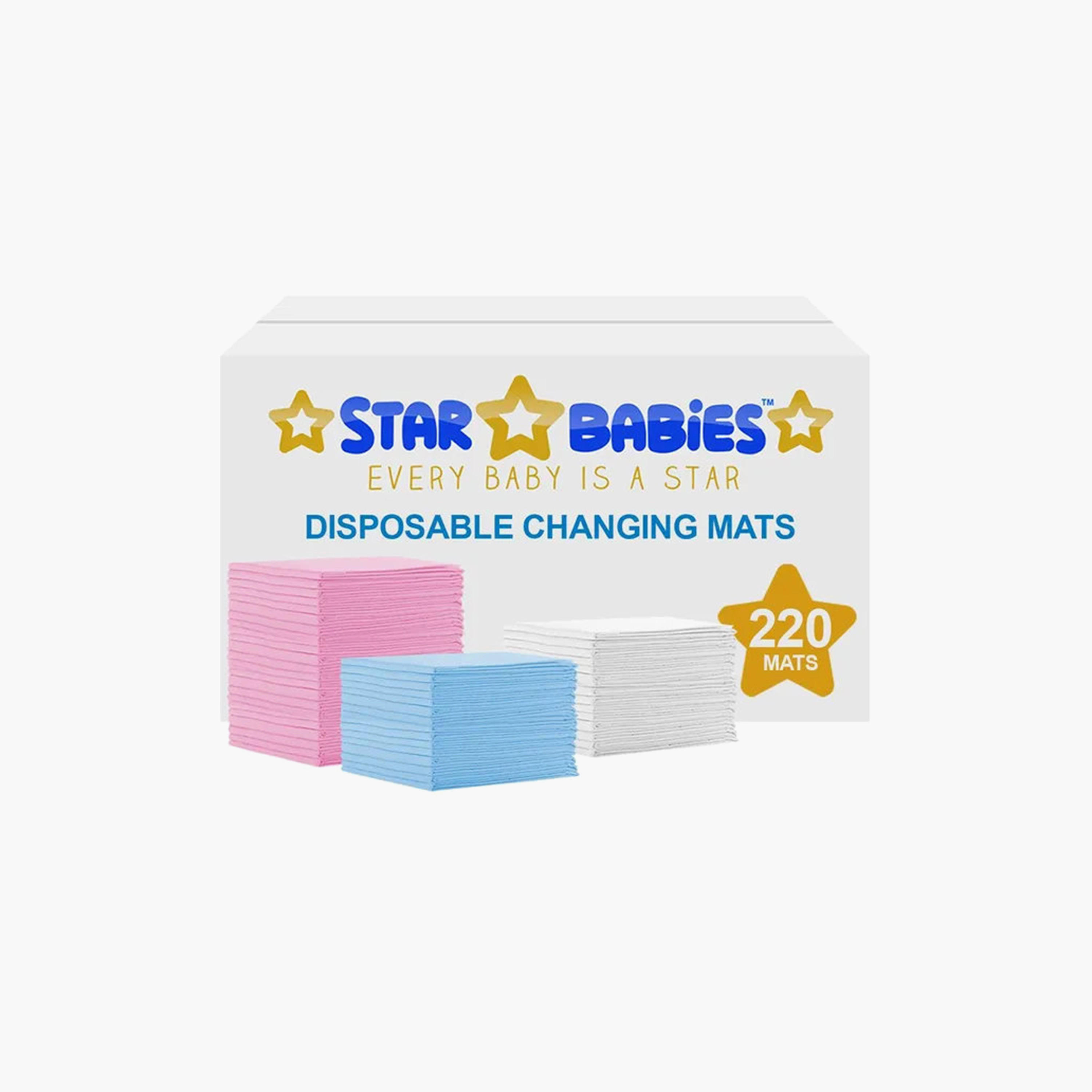 Star Babies 220-Piece Disposable Changing Mats - 45 x 60 cm - Large-baby-diapering-changingmats-image-5