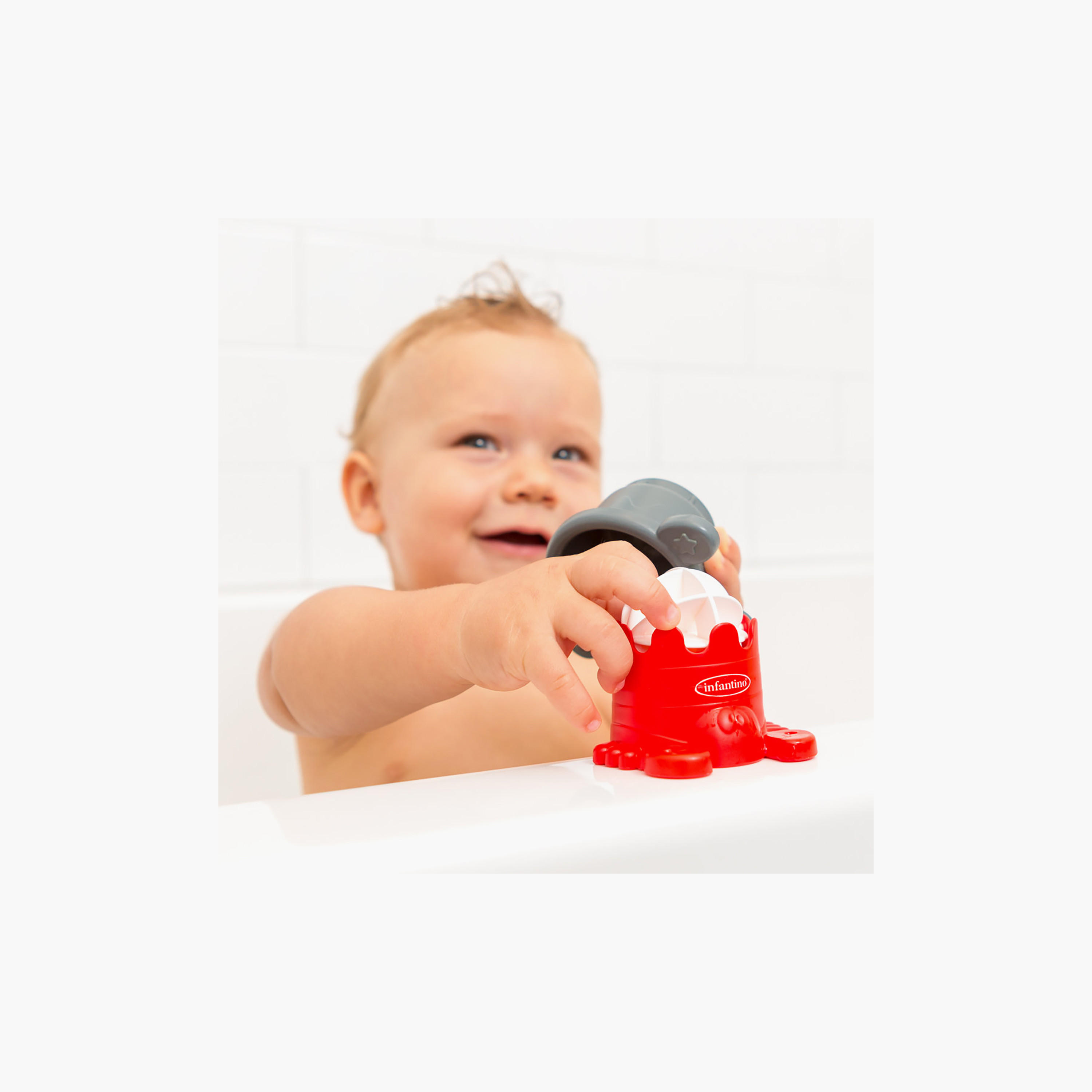 لعبة استحمام ستاك أو فان للتكديس مكونة من 8 قطع من إنفانتينو-toys-babyandtoddlertoys-bathtoys-image-2