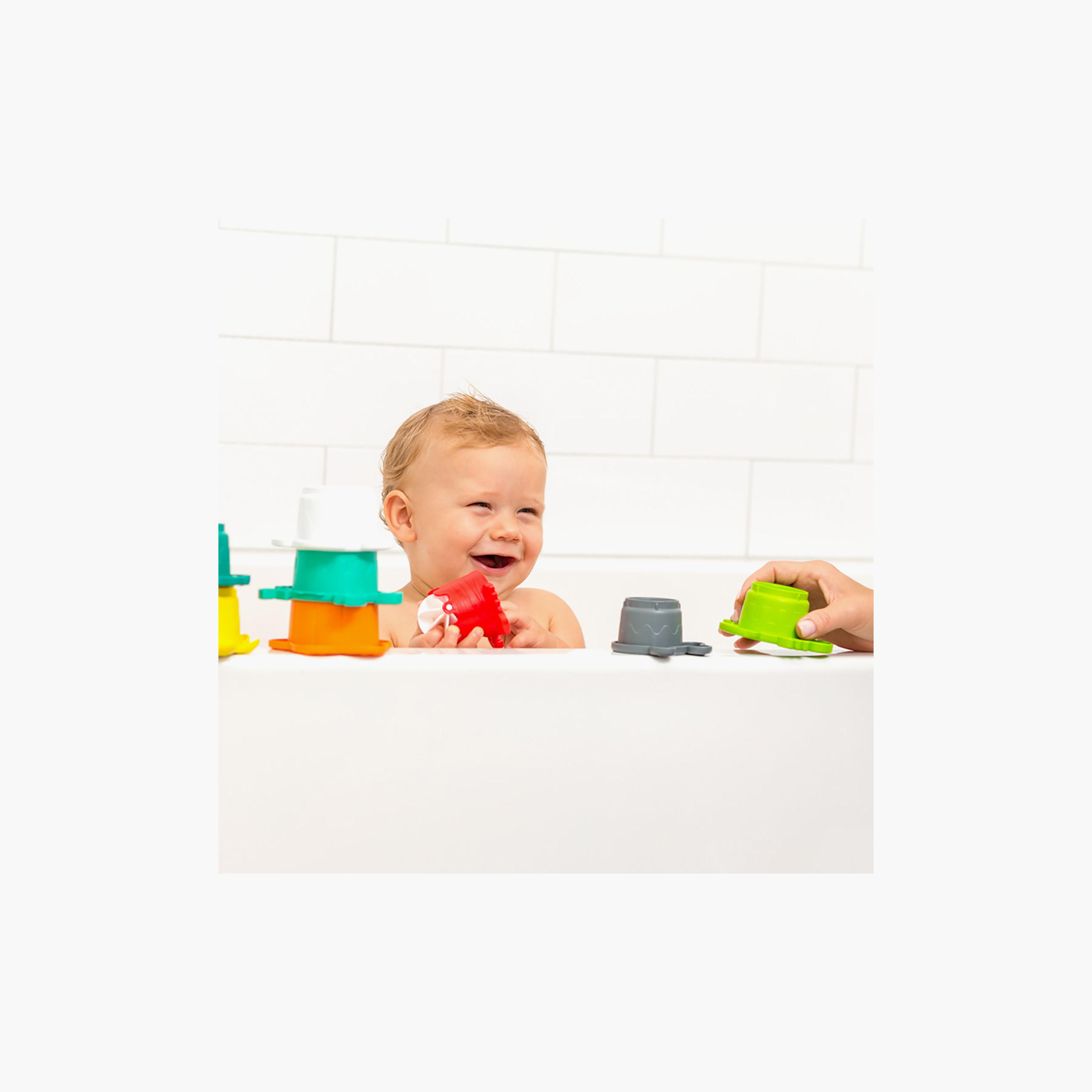 لعبة استحمام ستاك أو فان للتكديس مكونة من 8 قطع من إنفانتينو-toys-babyandtoddlertoys-bathtoys-image-3