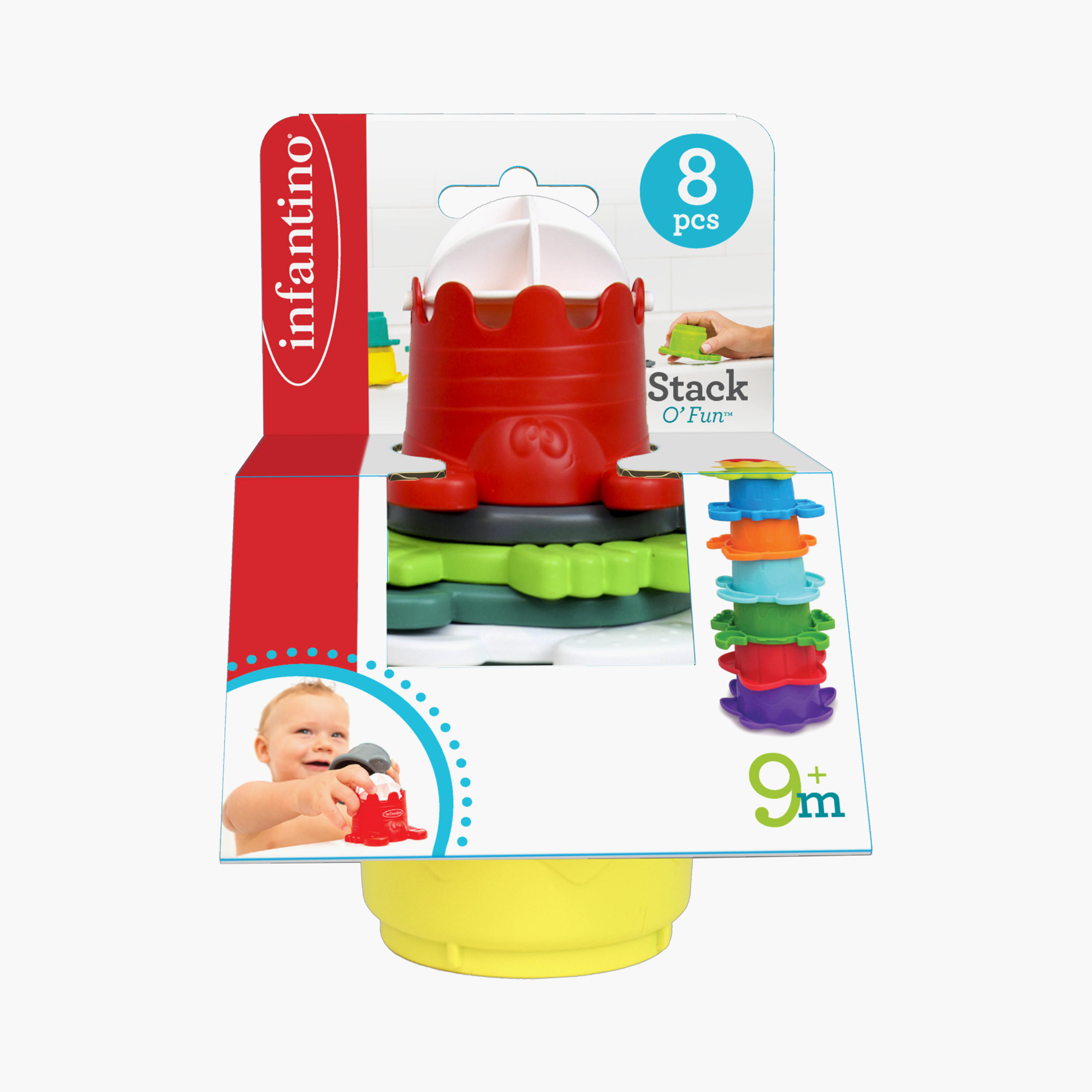 لعبة استحمام ستاك أو فان للتكديس مكونة من 8 قطع من إنفانتينو-toys-babyandtoddlertoys-bathtoys-image-9