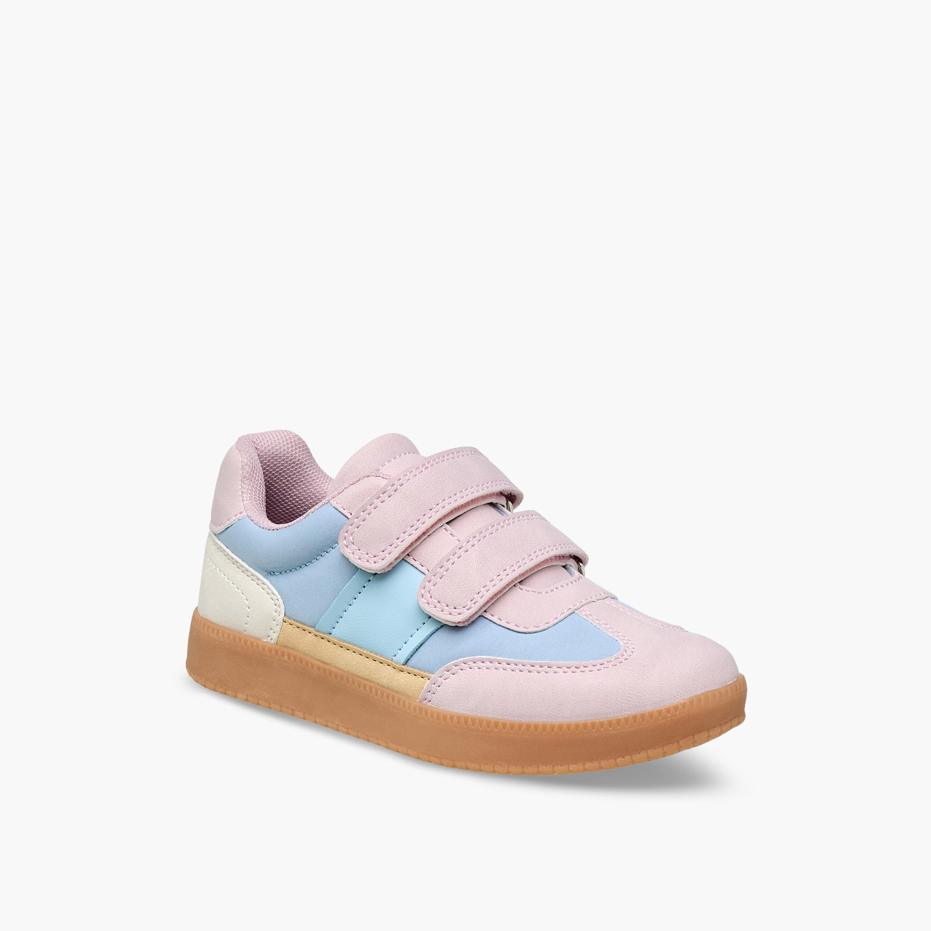 حذاء سنيكرز بقوالب ملونة وشريط إغلاق لاصق للبنات من جونيورز-girls-shoes-sneakers-image-2