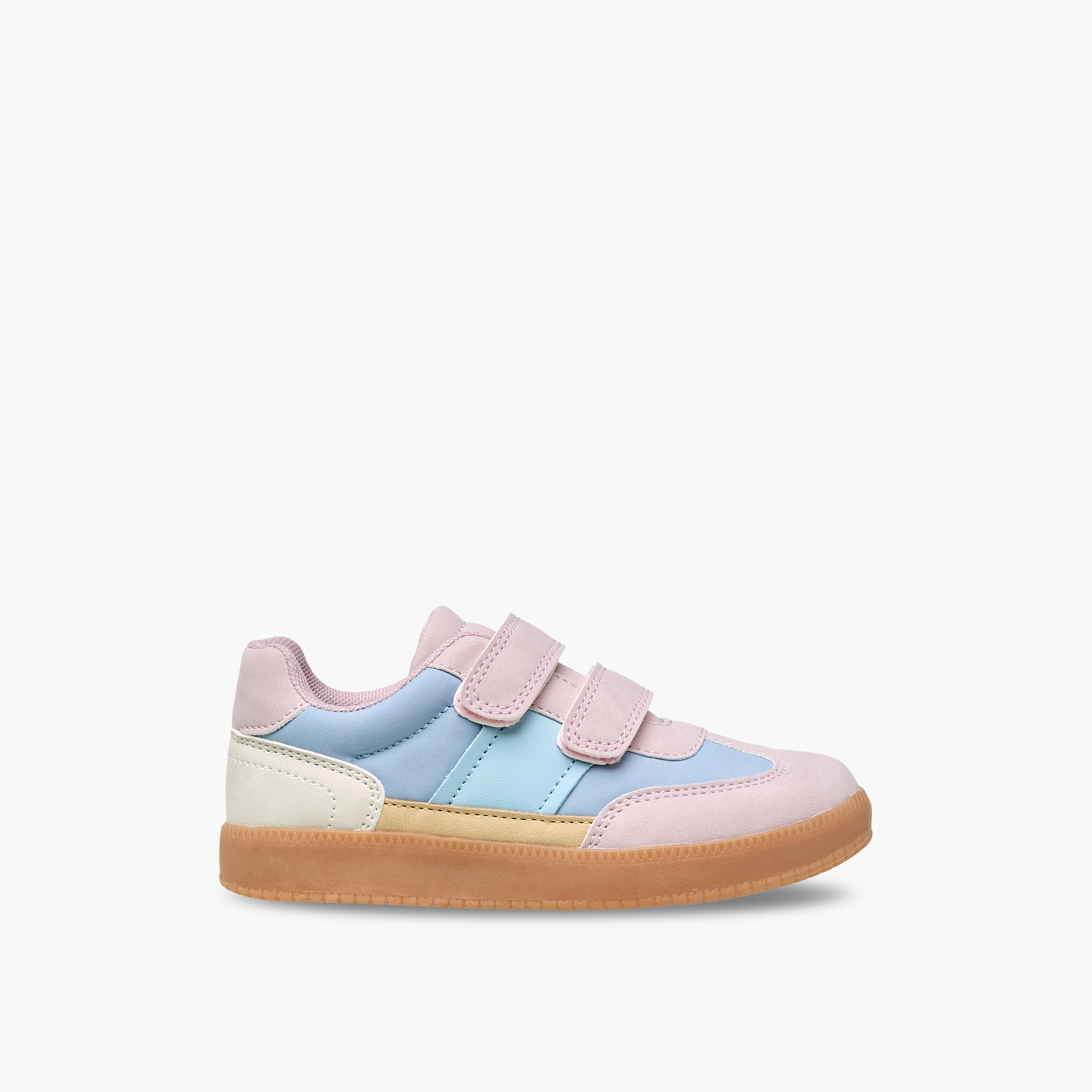 حذاء سنيكرز بقوالب ملونة وشريط إغلاق لاصق للبنات من جونيورز-girls-shoes-sneakers-image-3
