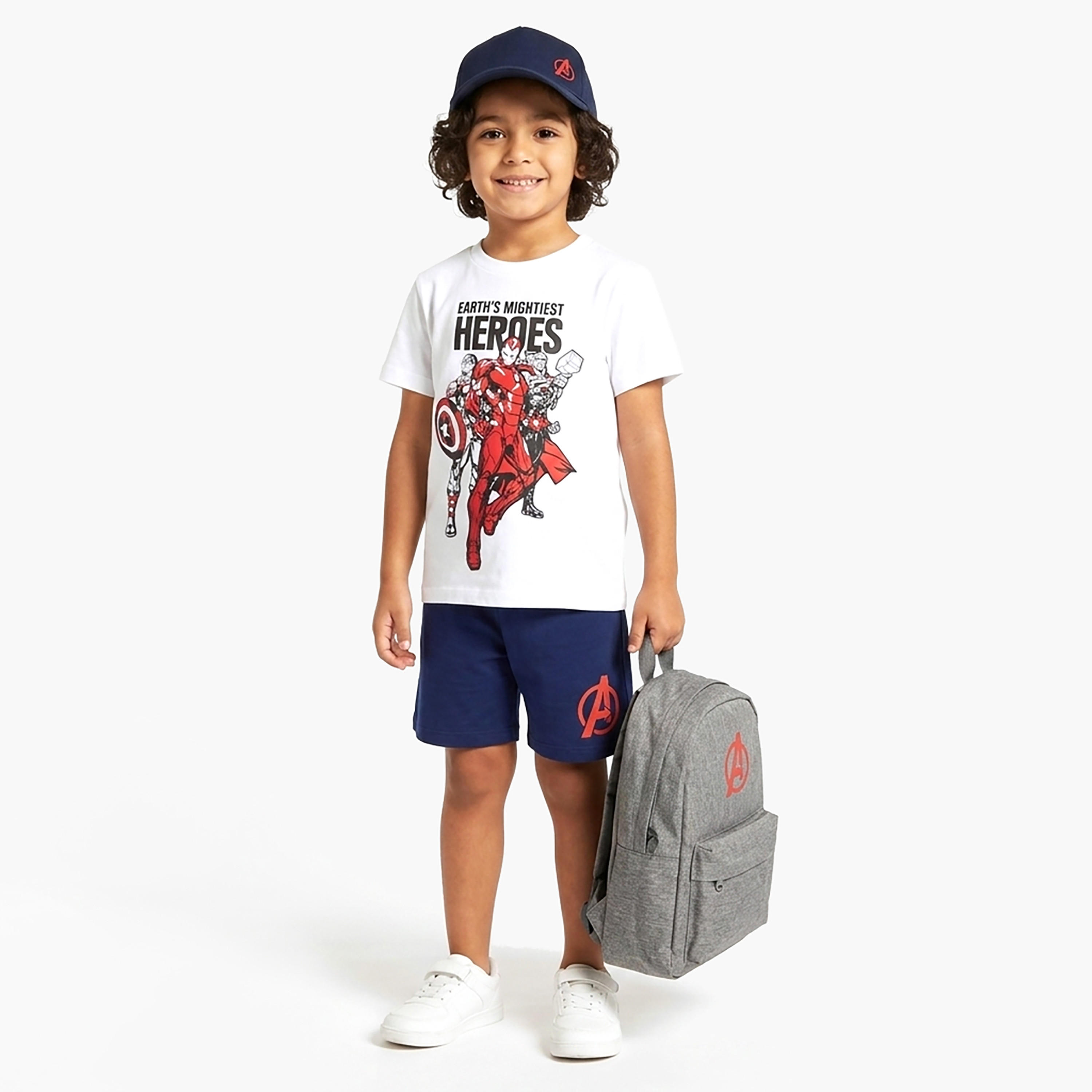 Marvel Printed Cotton T-Shirt & Shorts Set-boys-clothing-setsandcoords-image-1