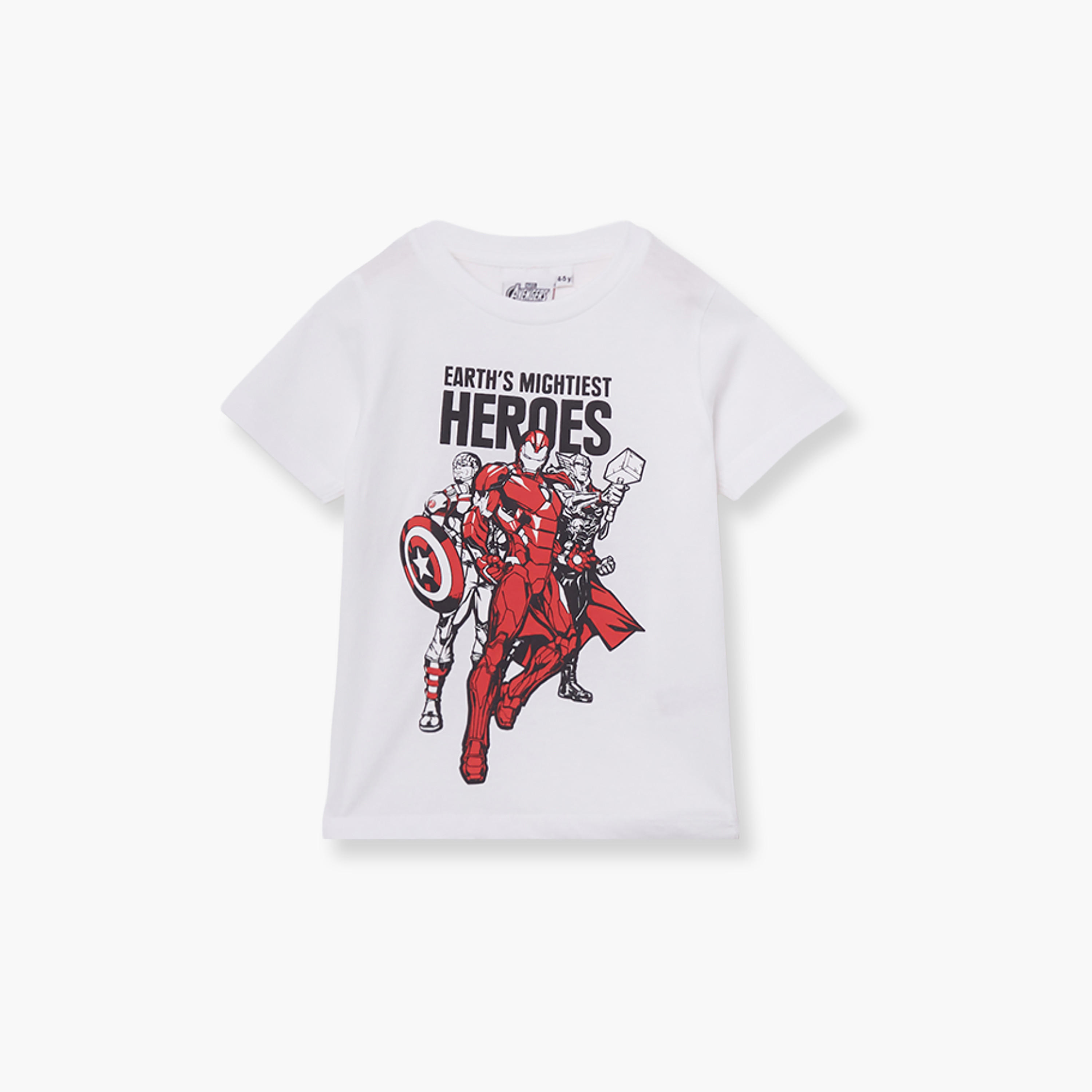 Marvel Printed Cotton T-Shirt & Shorts Set-boys-clothing-setsandcoords-image-3