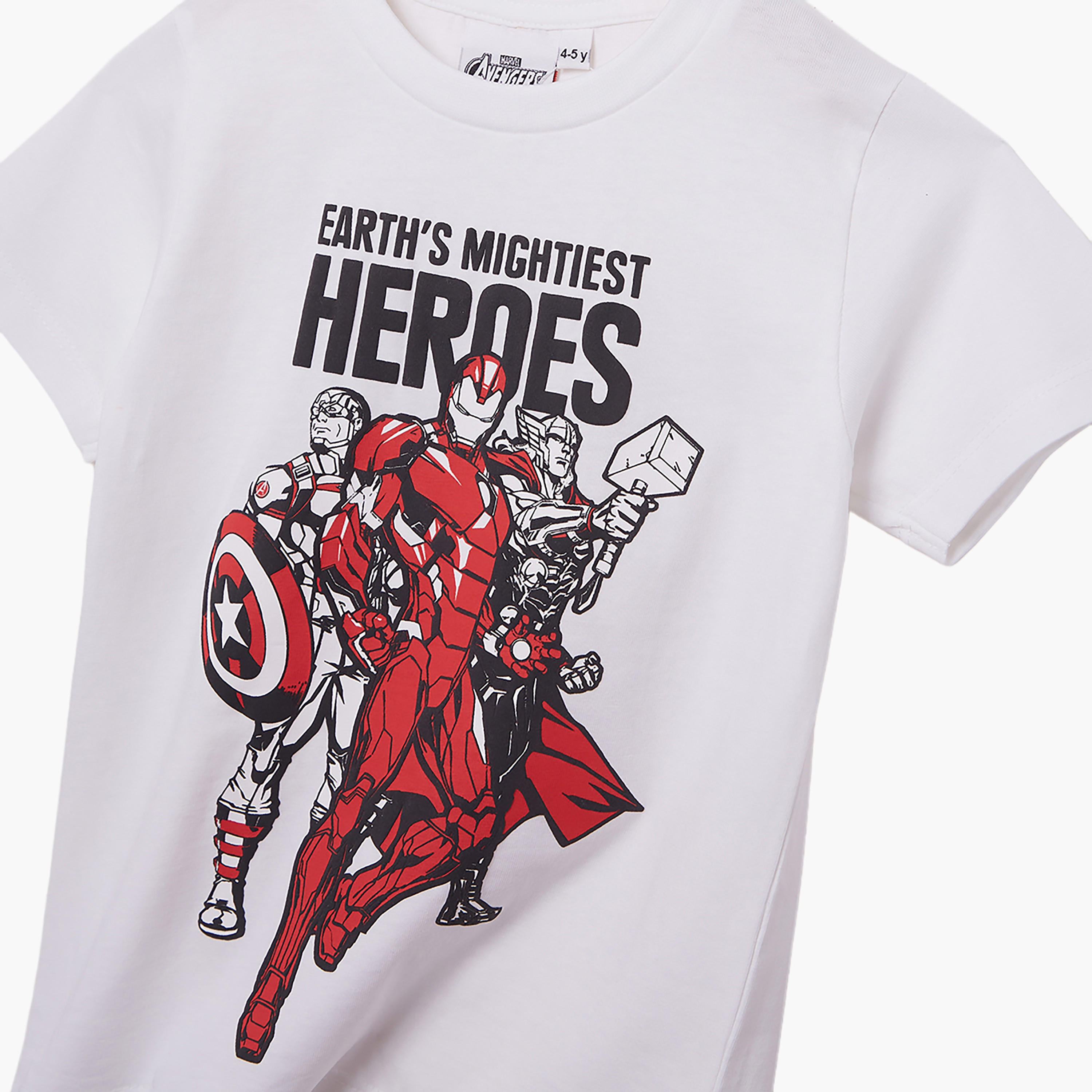 Marvel Printed Cotton T-Shirt & Shorts Set-boys-clothing-setsandcoords-image-5