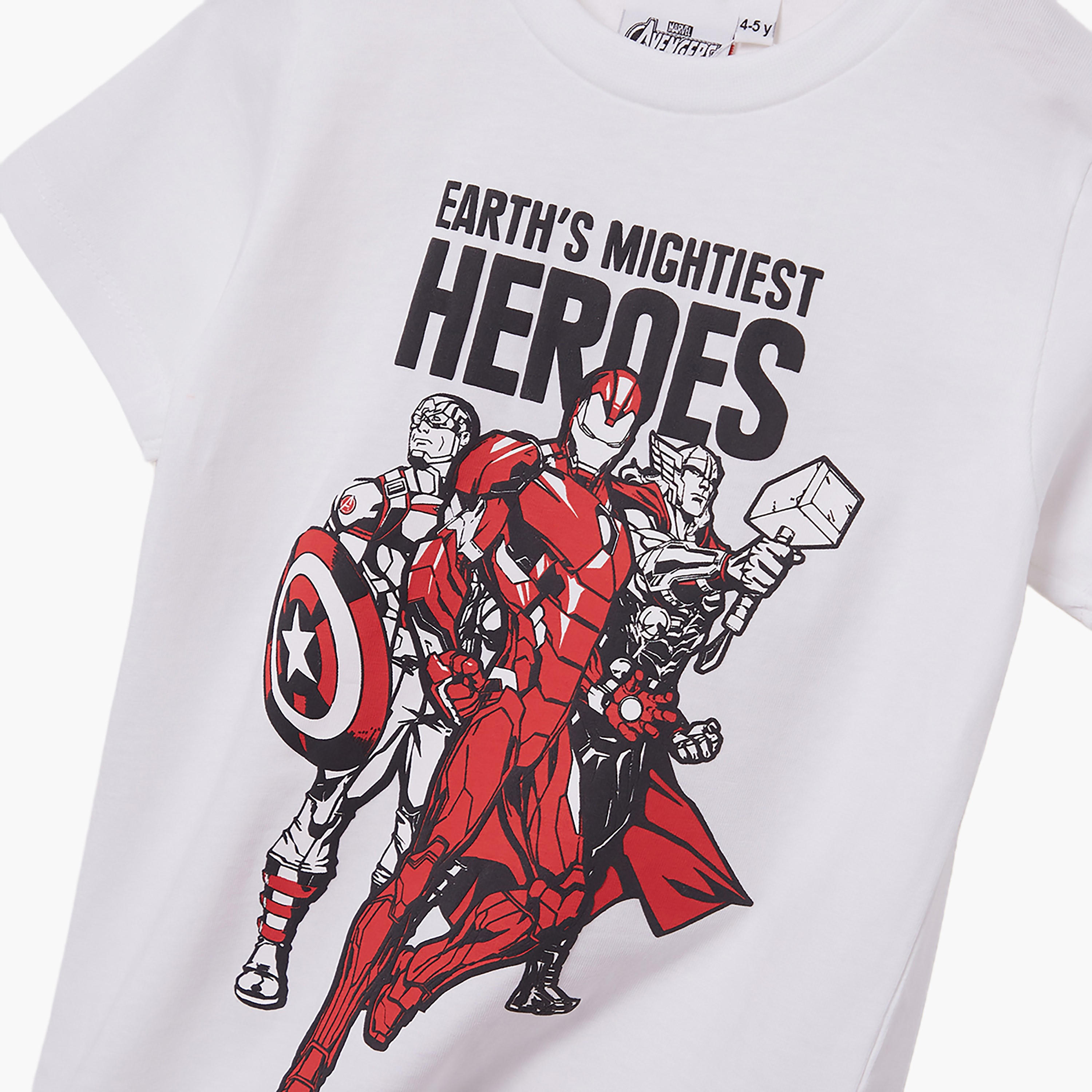 Marvel Printed Cotton T-Shirt & Shorts Set-boys-clothing-setsandcoords-image-6