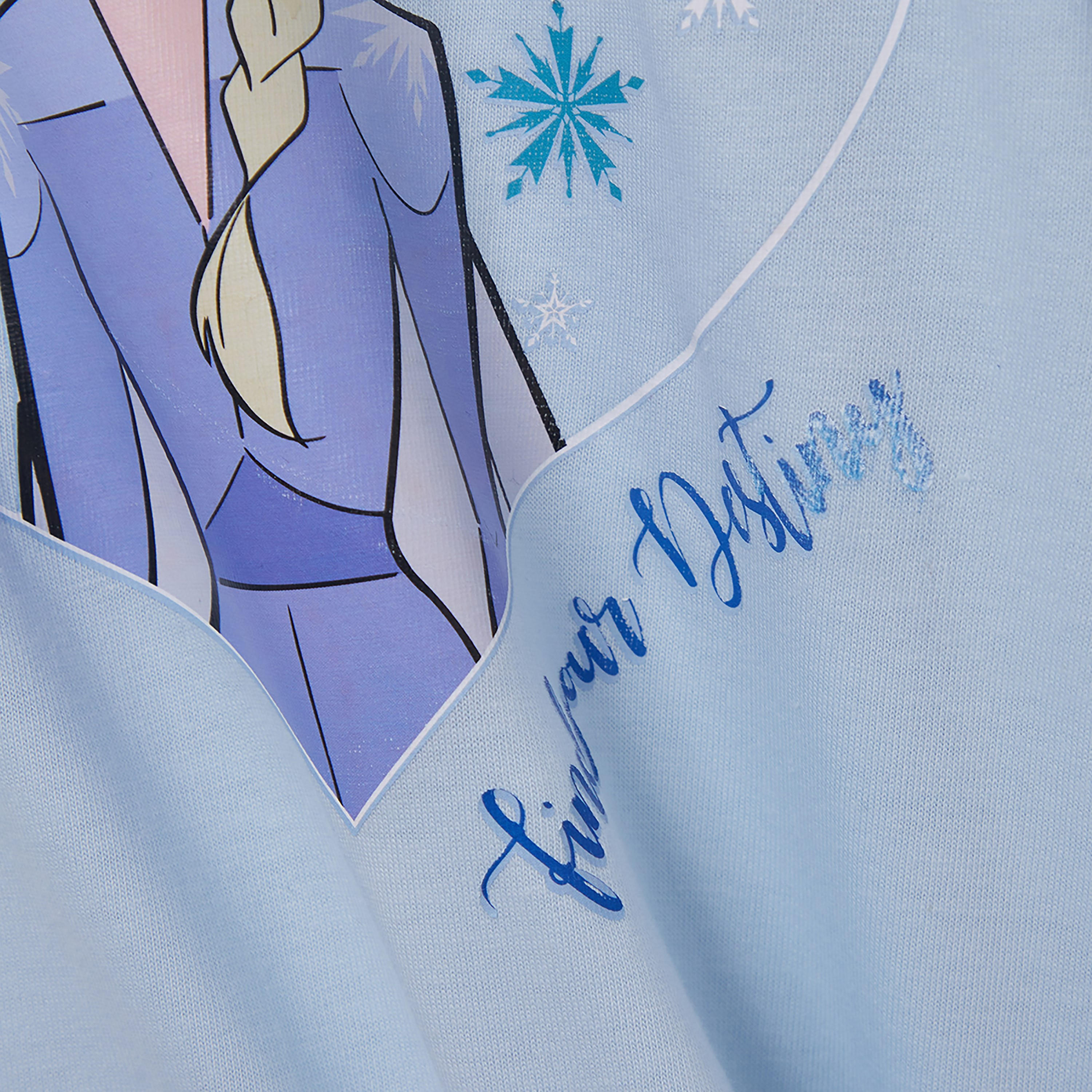Frozen Printed Cotton T-Shirt & Shorts Set-girls-clothing-setsandcoords-image-5