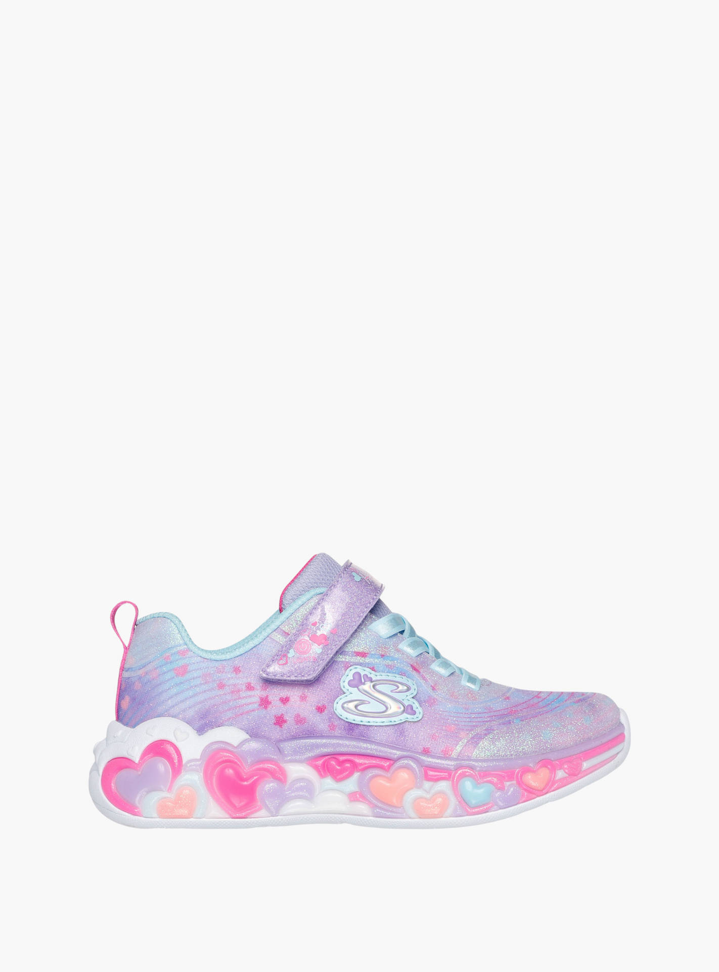Skechers Girls' ETERNAL HEART LIGHTS Sneakers with Hook and Loop Closure - 302696L-LVMT-girls-shoes-sports-image-3