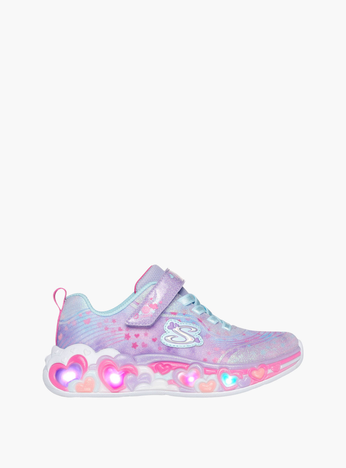 Skechers Girls' ETERNAL HEART LIGHTS Sneakers with Hook and Loop Closure - 302696L-LVMT-girls-shoes-sports-image-4