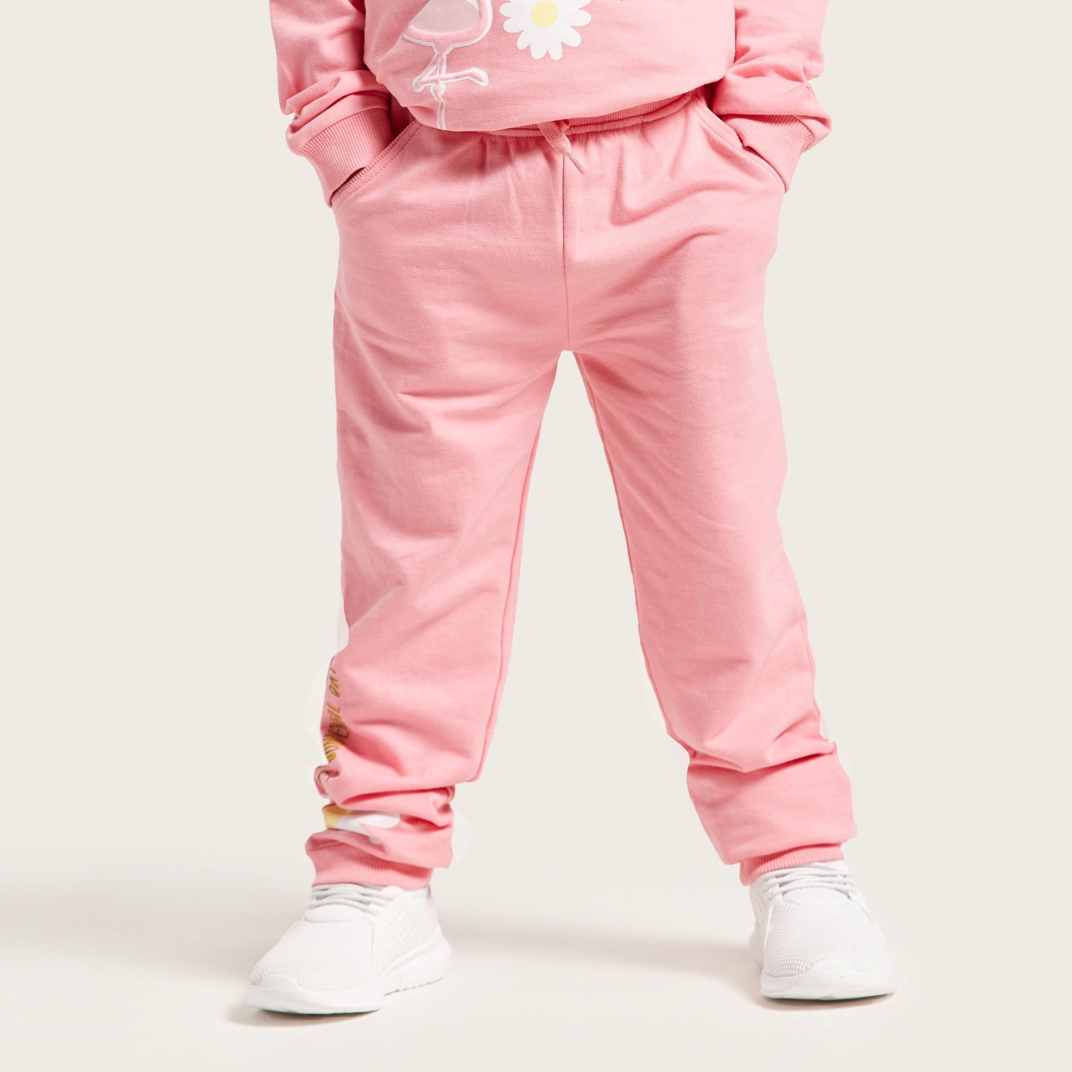 Juniors Floral Print Jog Pants with Pockets and Drawstring-baby-girls-clothing-bottoms-joggersandtrackpants-image-3