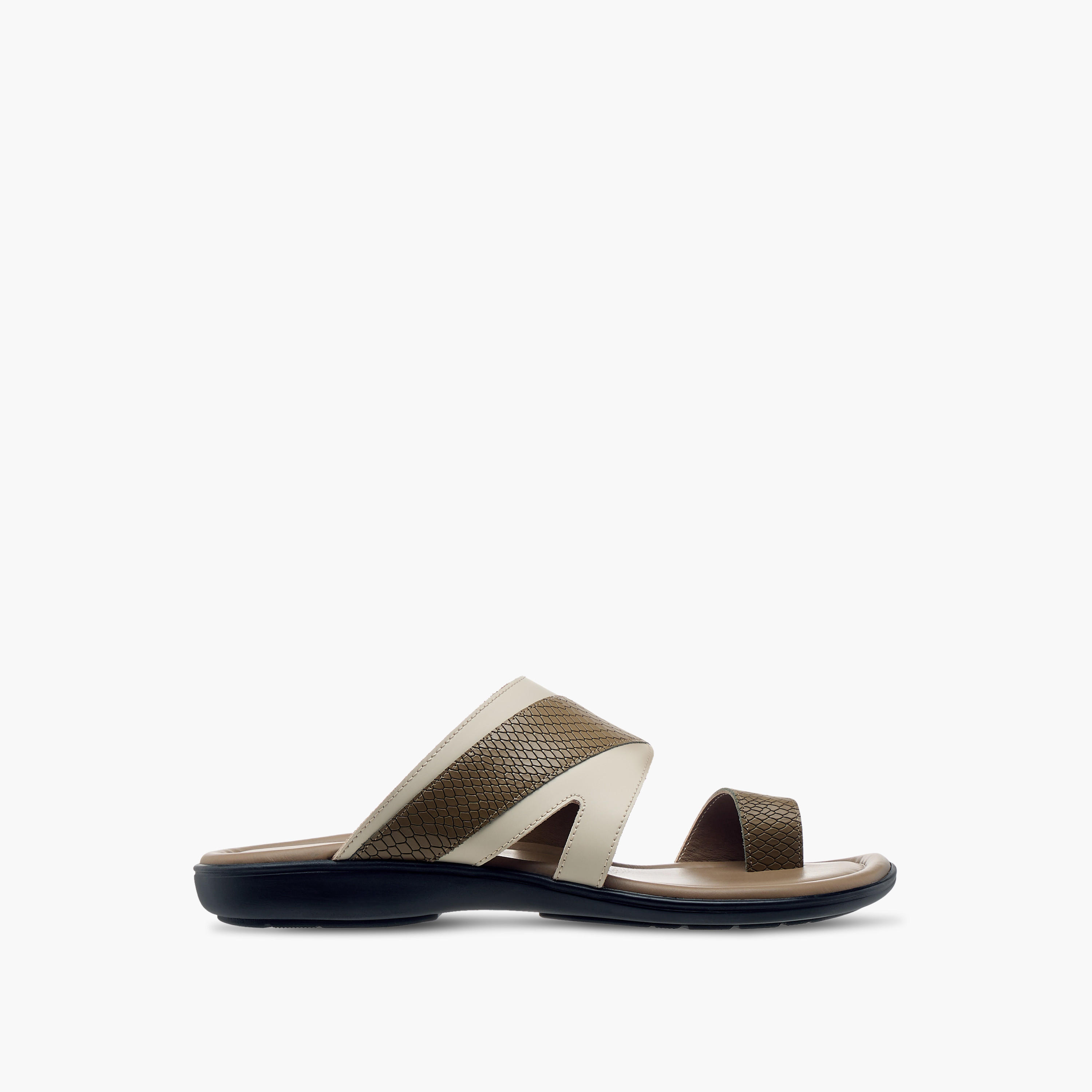 Al Waha Textured Slip-On Arabic Sandals with Toe Loop-men-shoes-sandals-image-2