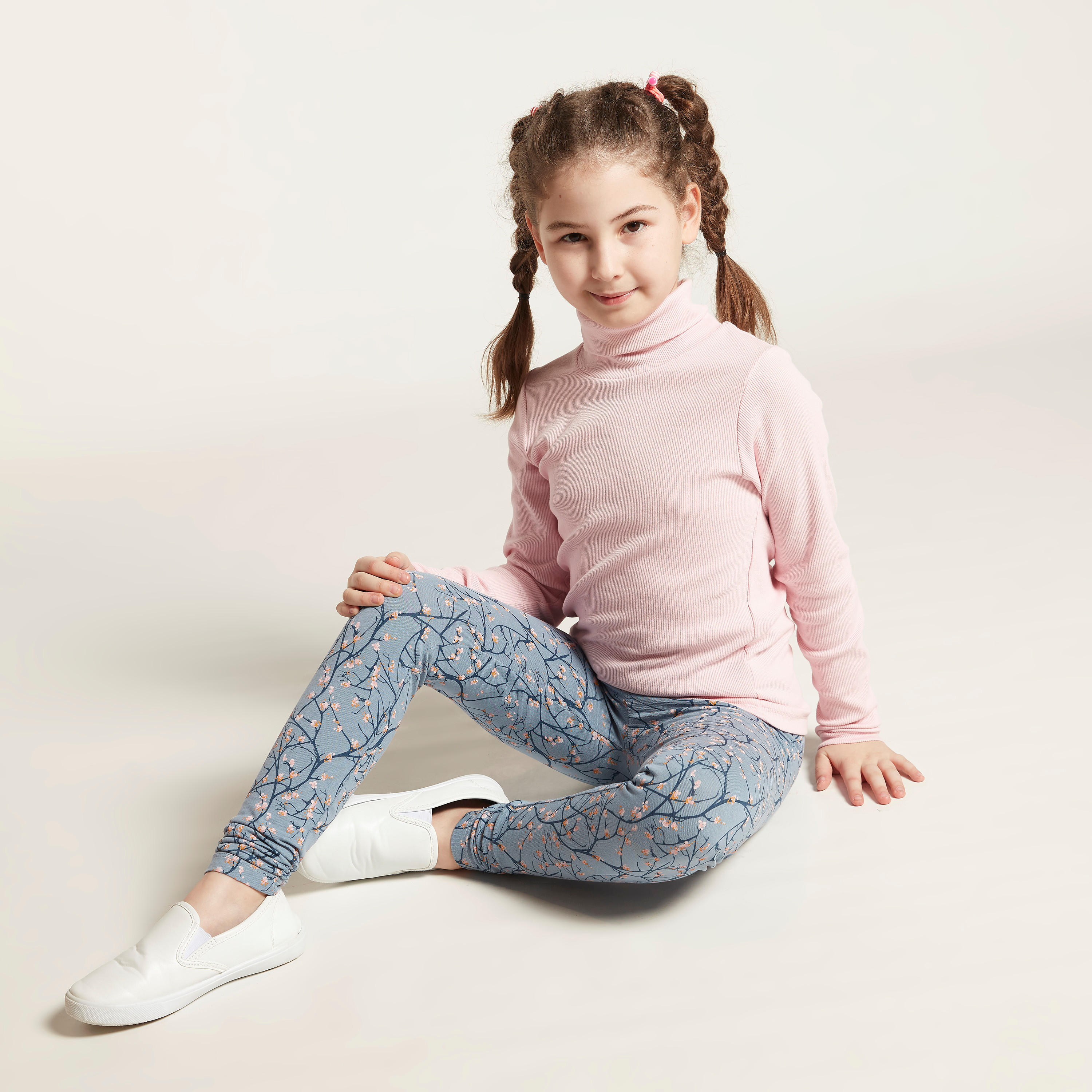 Shop Juniors All-Over Floral Print Leggings with Elasticated