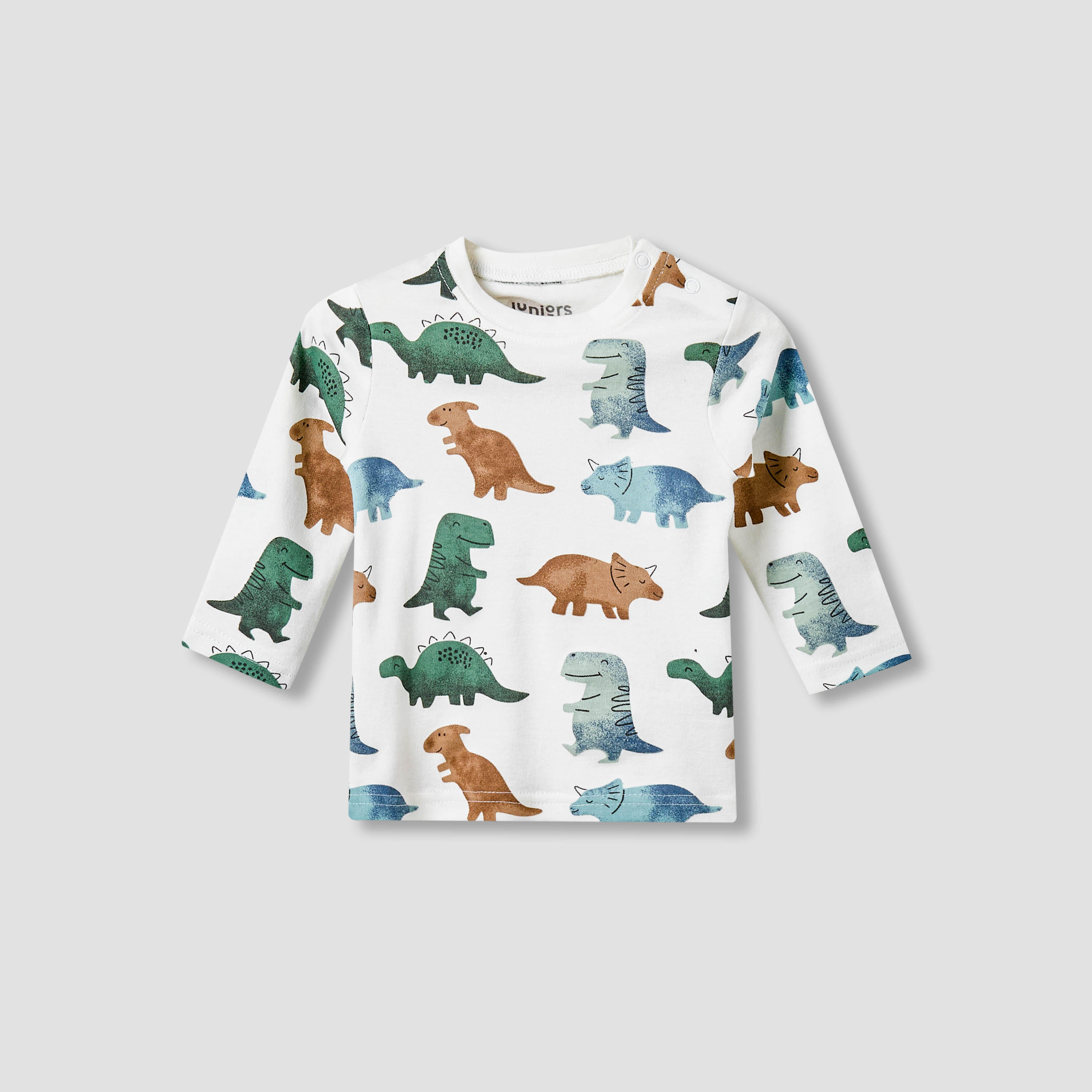 Juniors All-Over Dinosaur Print Long Sleeve T-shirt and Elasticated Pyjama Set-baby-boys-clothing-nightwear-pyjamasets-image-3