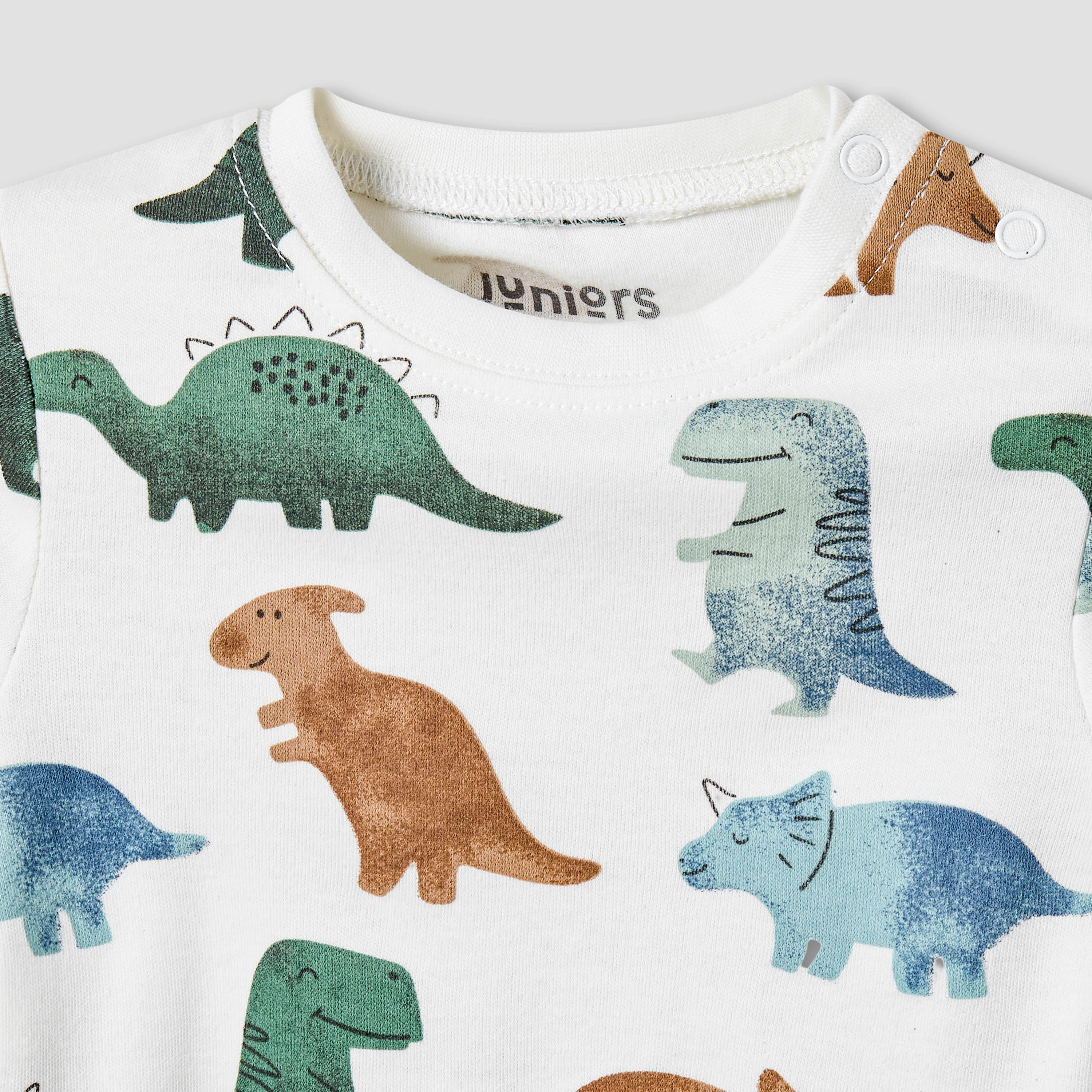 Juniors All-Over Dinosaur Print Long Sleeve T-shirt and Elasticated Pyjama Set-baby-boys-clothing-nightwear-pyjamasets-image-5
