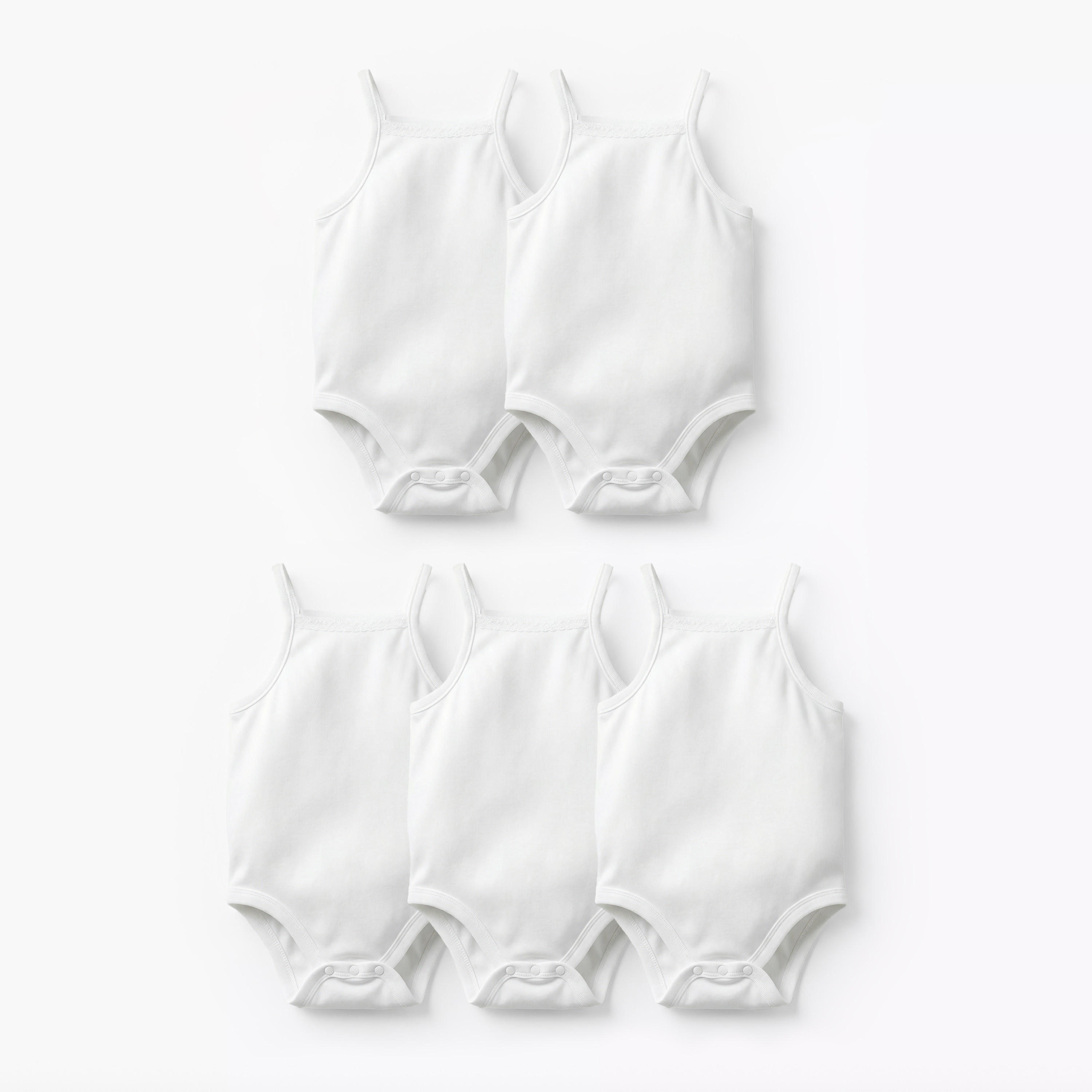 Giggles Solid Sleeveless Bodysuit - Set of 5