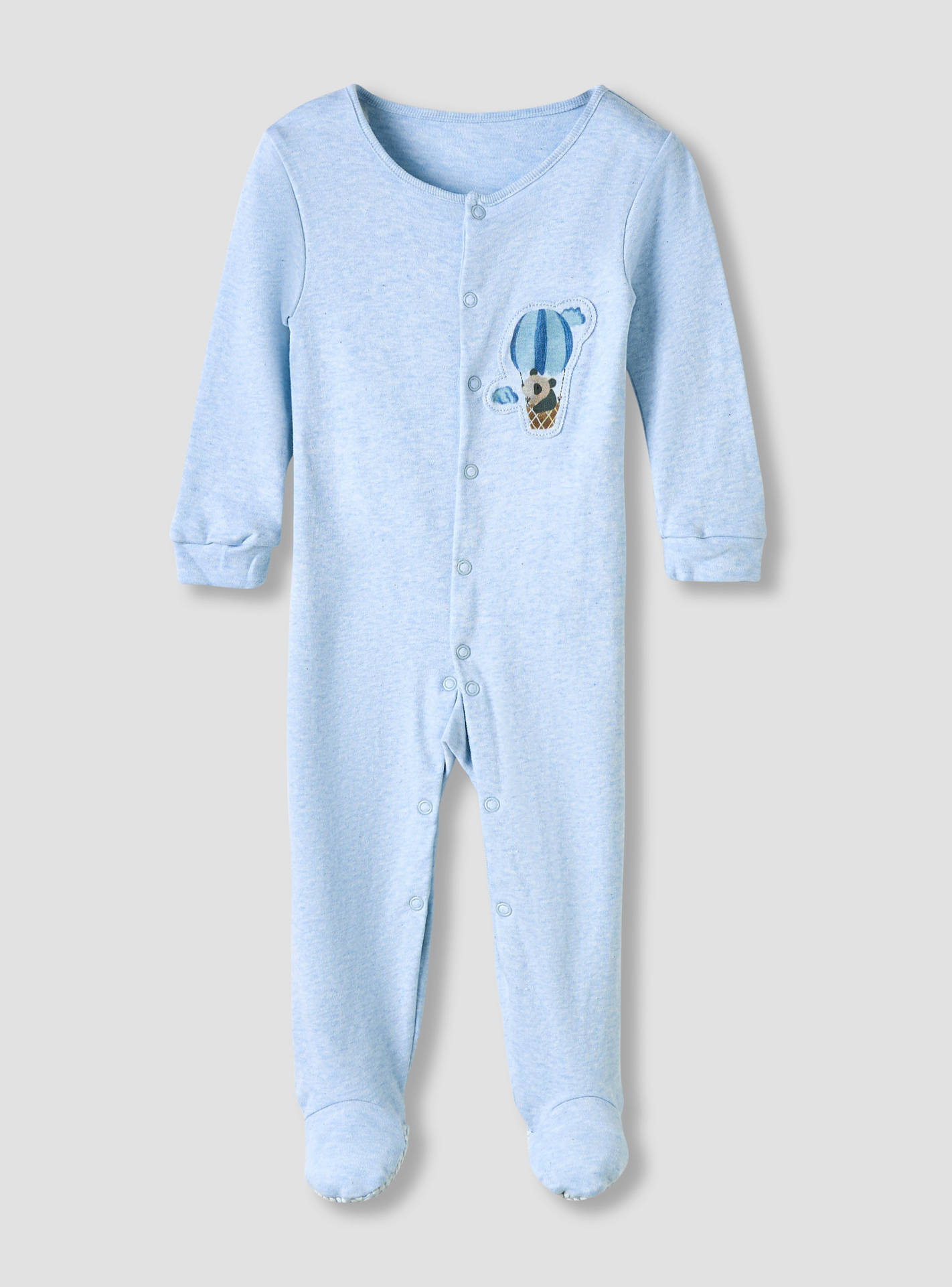Juniors Round Neck Sleepsuit with Snap Button Closure - Cotton - Long Sleeves - Set of 3-baby-boys-clothing-nightwear-sleepsuits-image-3