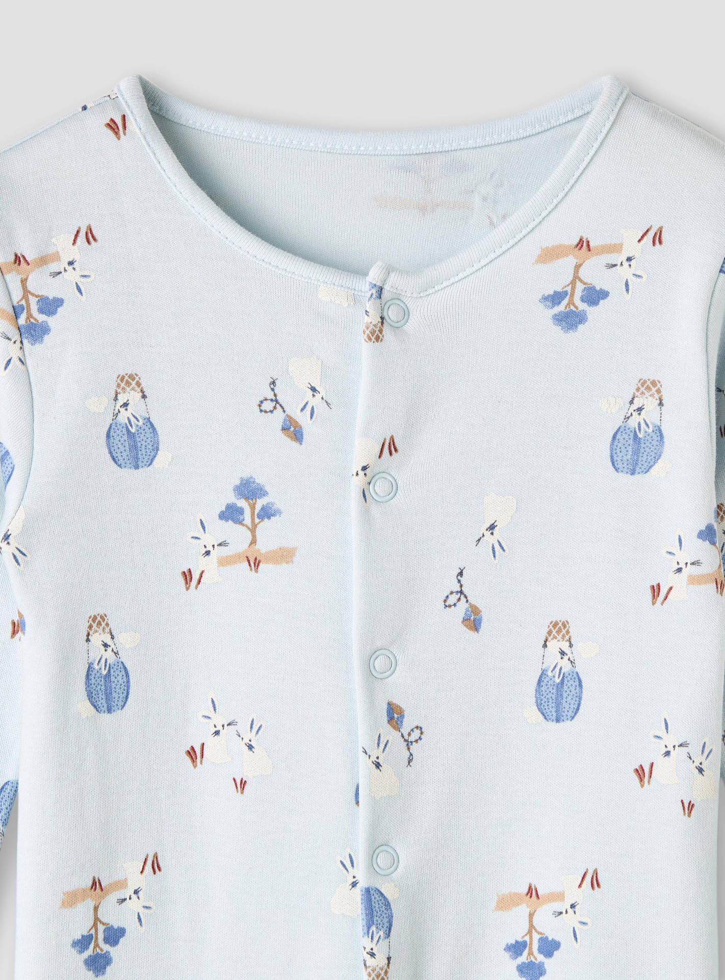 Juniors Round Neck Sleepsuit with Snap Button Closure - Cotton - Long Sleeves - Set of 3-baby-boys-clothing-nightwear-sleepsuits-image-5