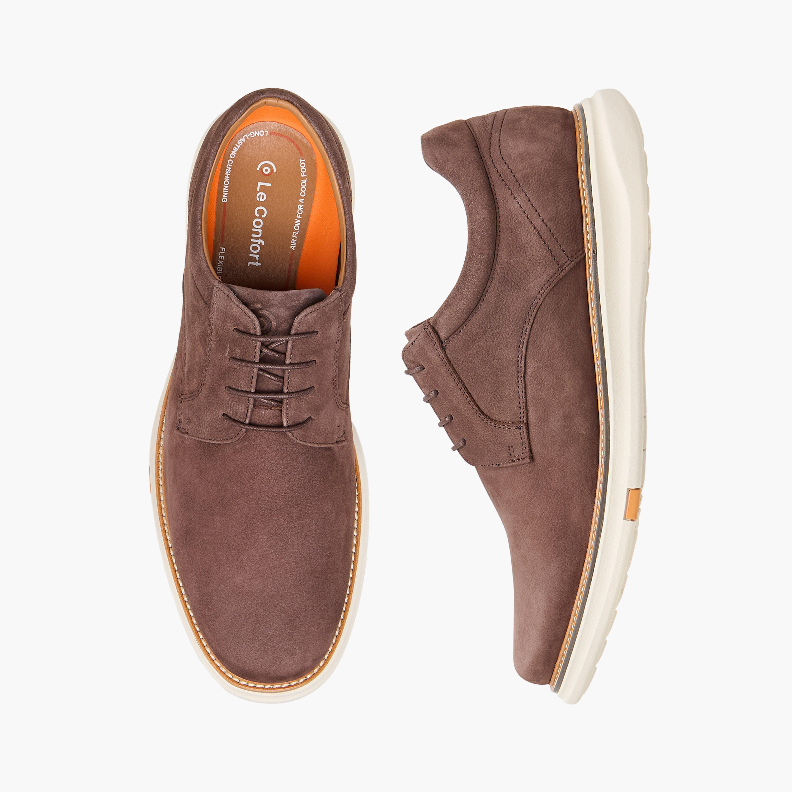 حذاء سنيكرز جلد سادة برباط من لو كونفورت -men-shoes-sneakers-image-1