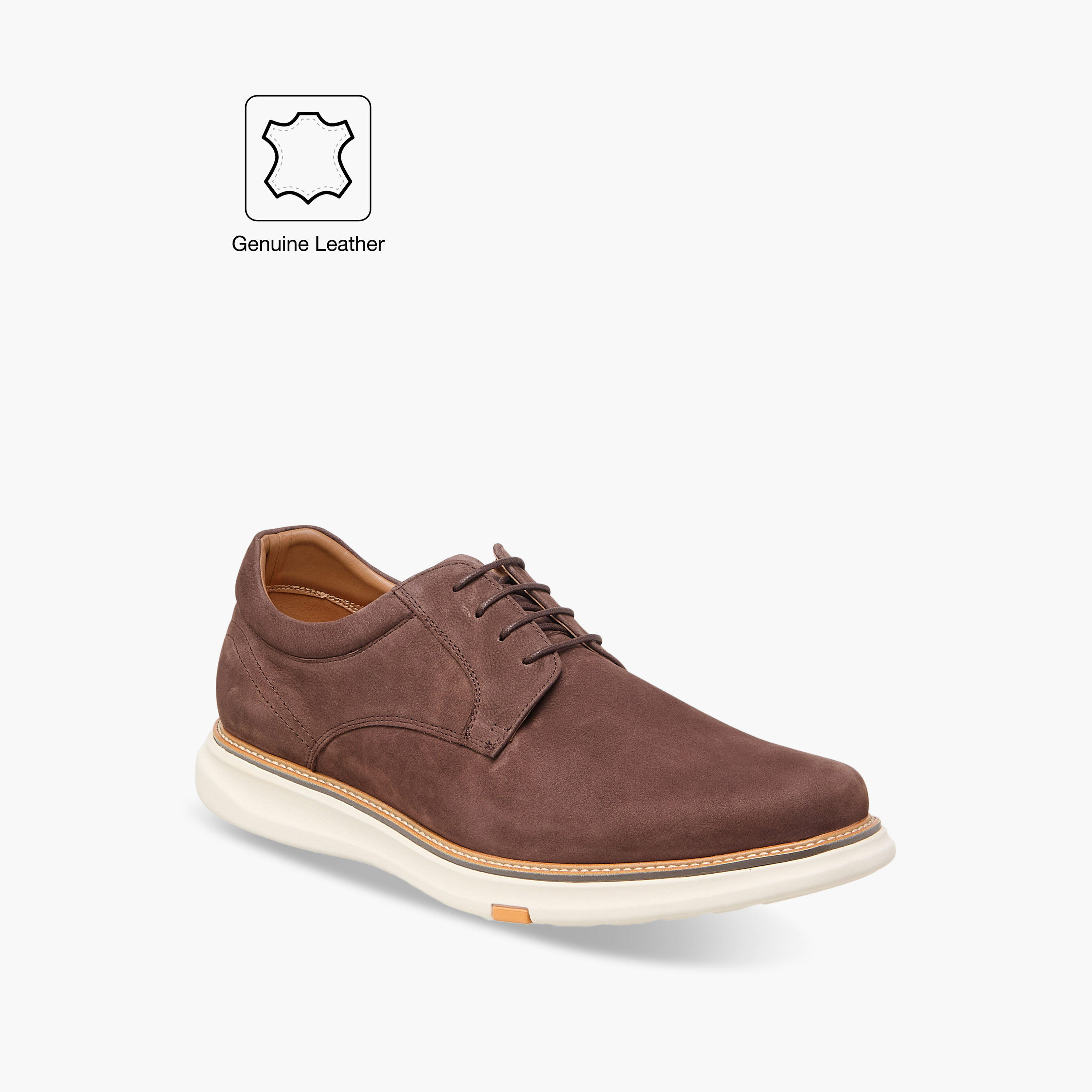 حذاء سنيكرز جلد سادة برباط من لو كونفورت -men-shoes-sneakers-image-2