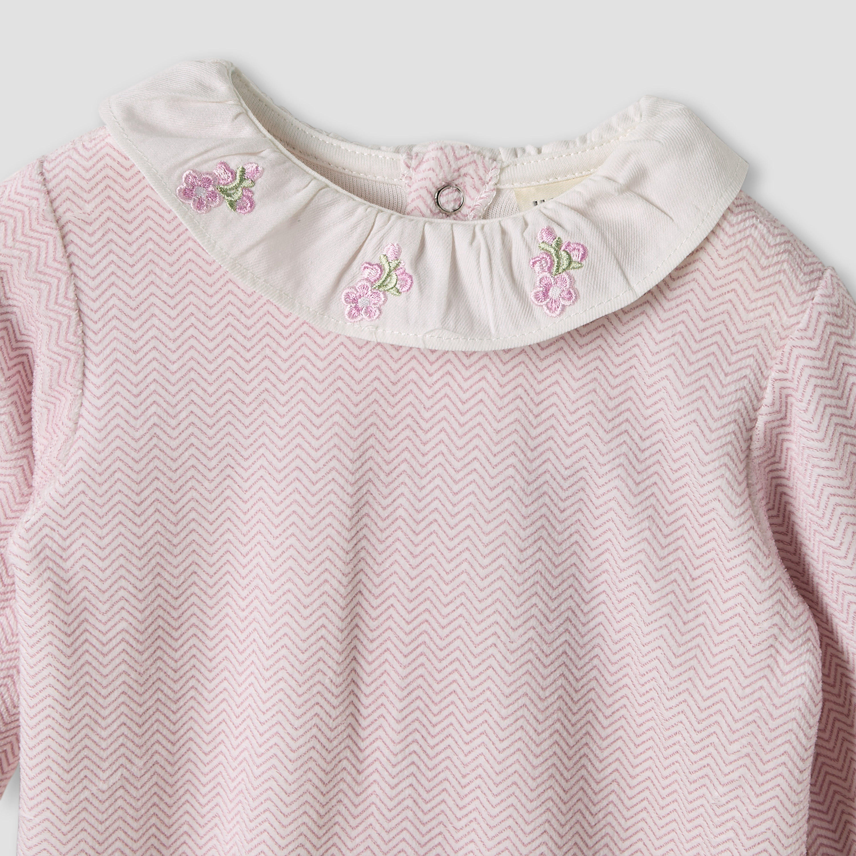 Juniors Crew Neck Sleepsuit with Embroidery - Long Sleeves - Set of 2-baby-girls-clothing-nightwear-sleepsuits-image-4