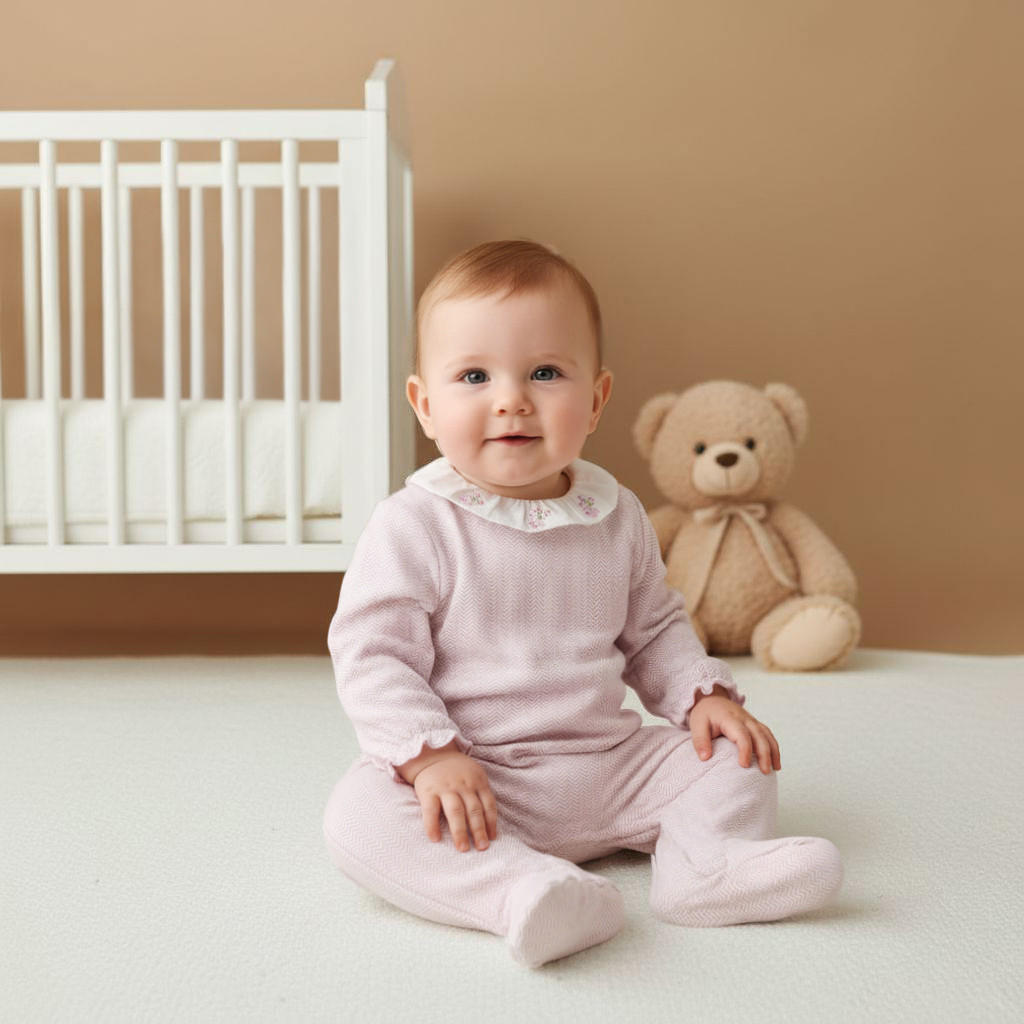 Juniors Crew Neck Sleepsuit with Embroidery - Long Sleeves - Set of 2-baby-girls-clothing-nightwear-sleepsuits-image-6