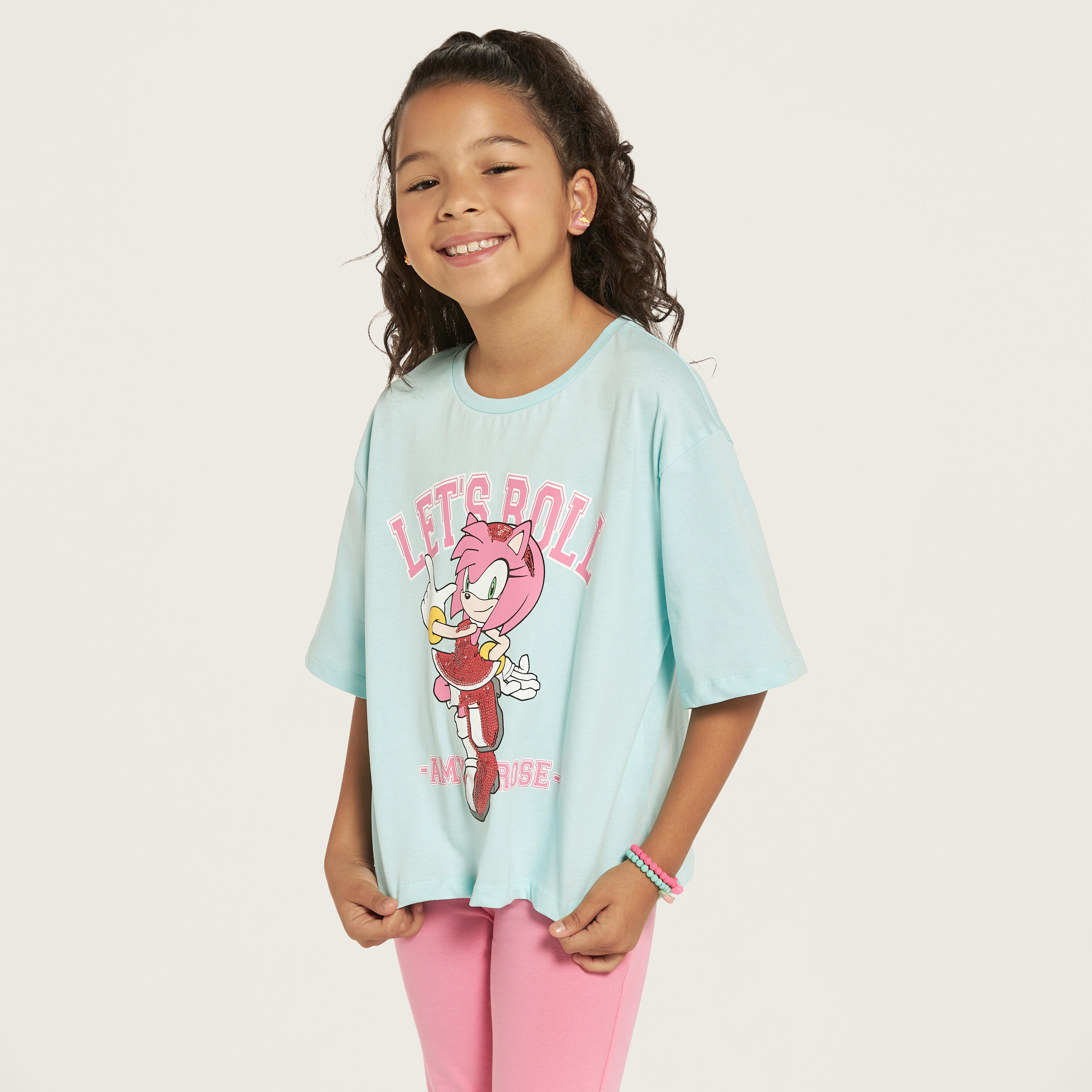 Buy SEGA Amy Rose Print Crew Neck T-shirt Online | Babyshop KSA