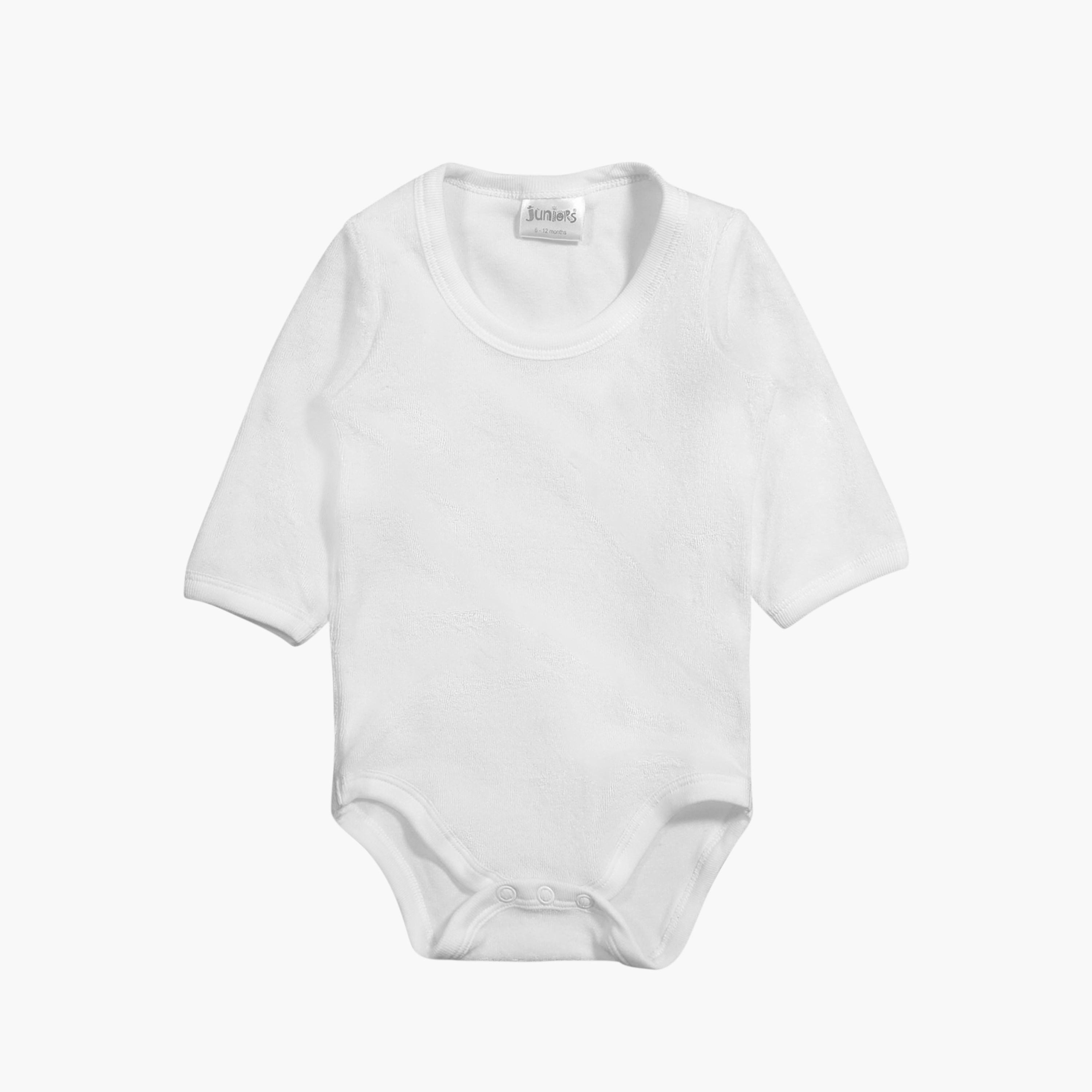 Juniors Solid Long Sleeves Bodysuit with Round Neck